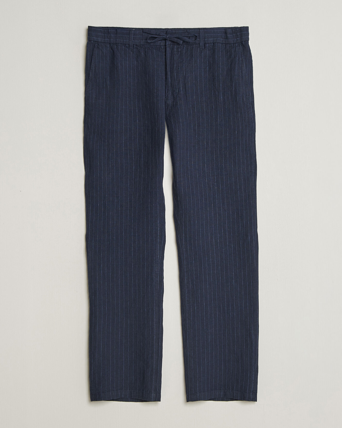 Mies | Housut | Gant | Regular Fit Stiped Linen Drawstring Pants Evening Blue