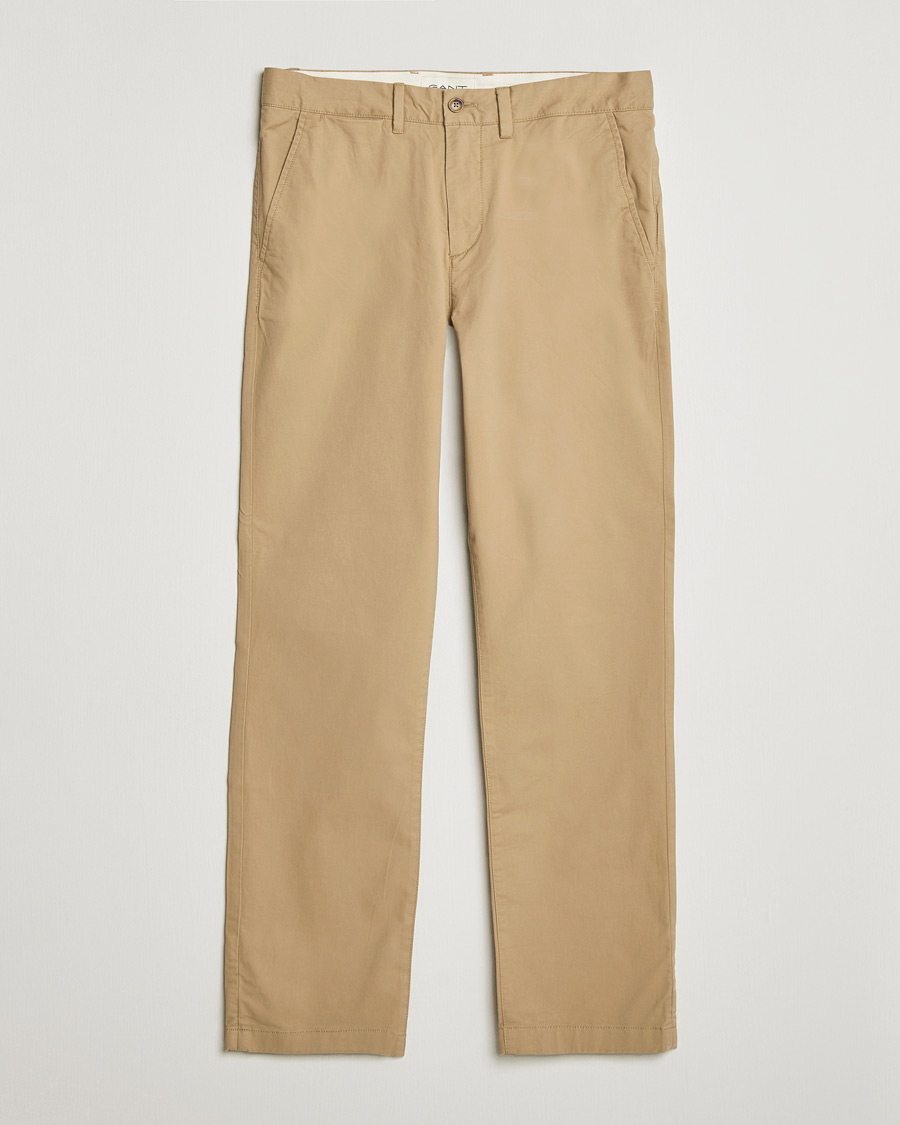 Mies | Housut | GANT | Regular Fit Chinos Dark Khaki