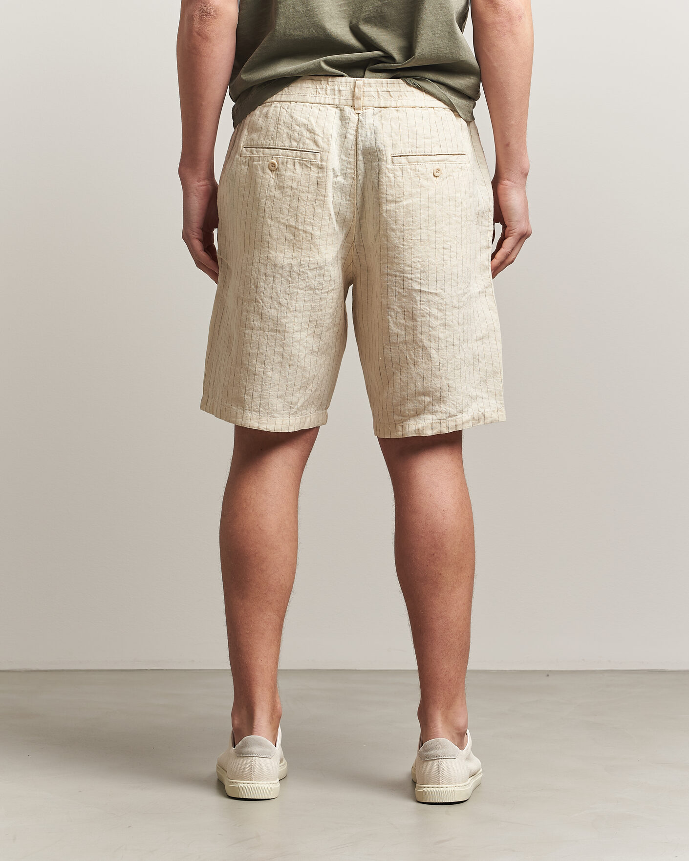 Mies | Shortsit | Gant | Regular Fit Striped Linen Drawstring Shorts Faded Beige