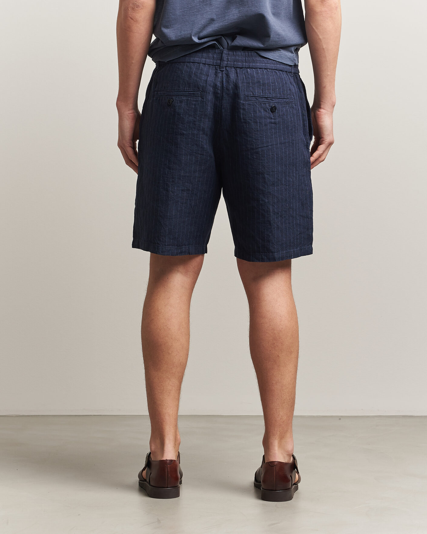 Mies | Shortsit | Gant | Regular Fit Striped Linen Drawstring Shorts Evening Blue