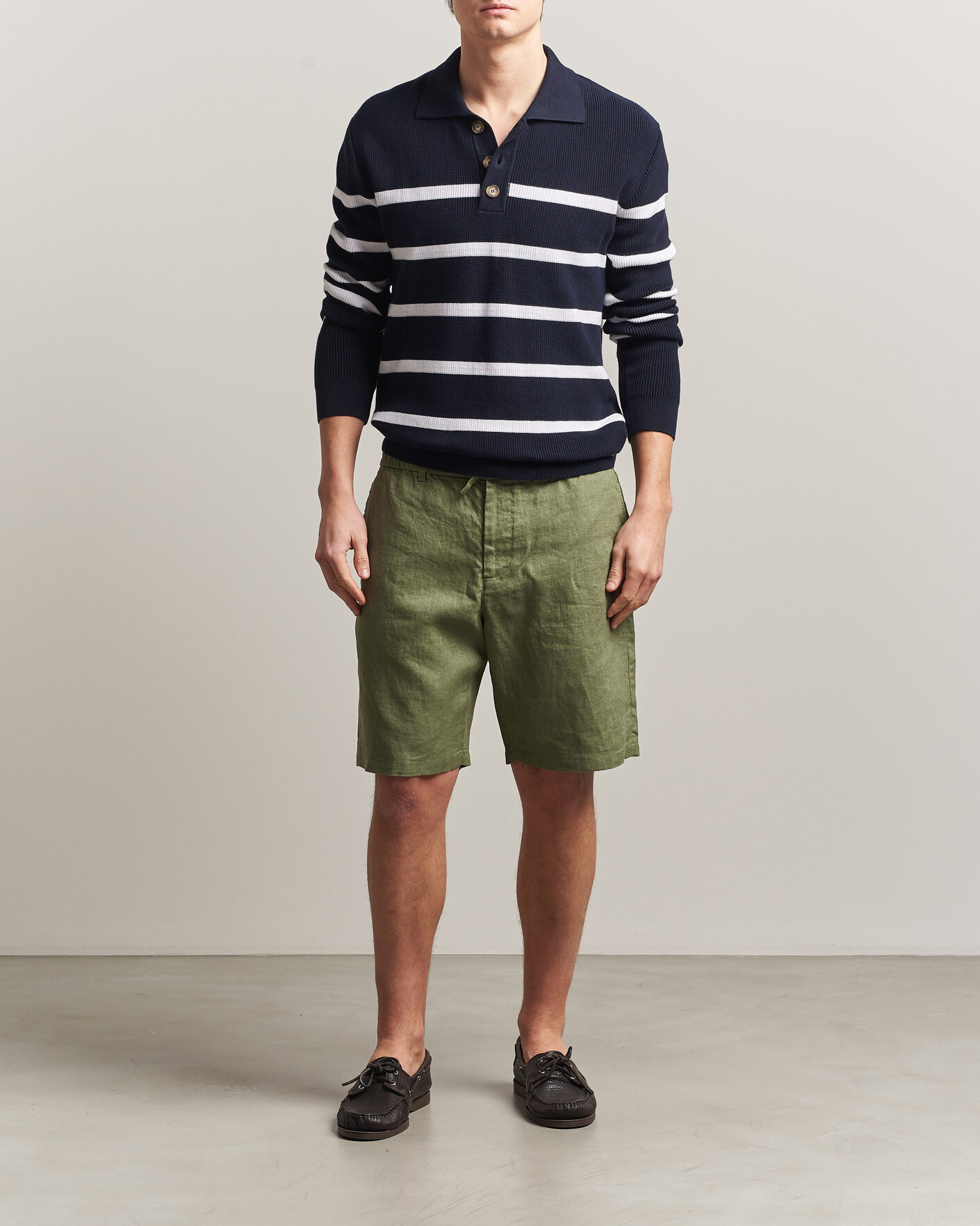Mies | Shortsit | Gant | Regular Fit Linen Drawstring Shorts Dry Herb Green