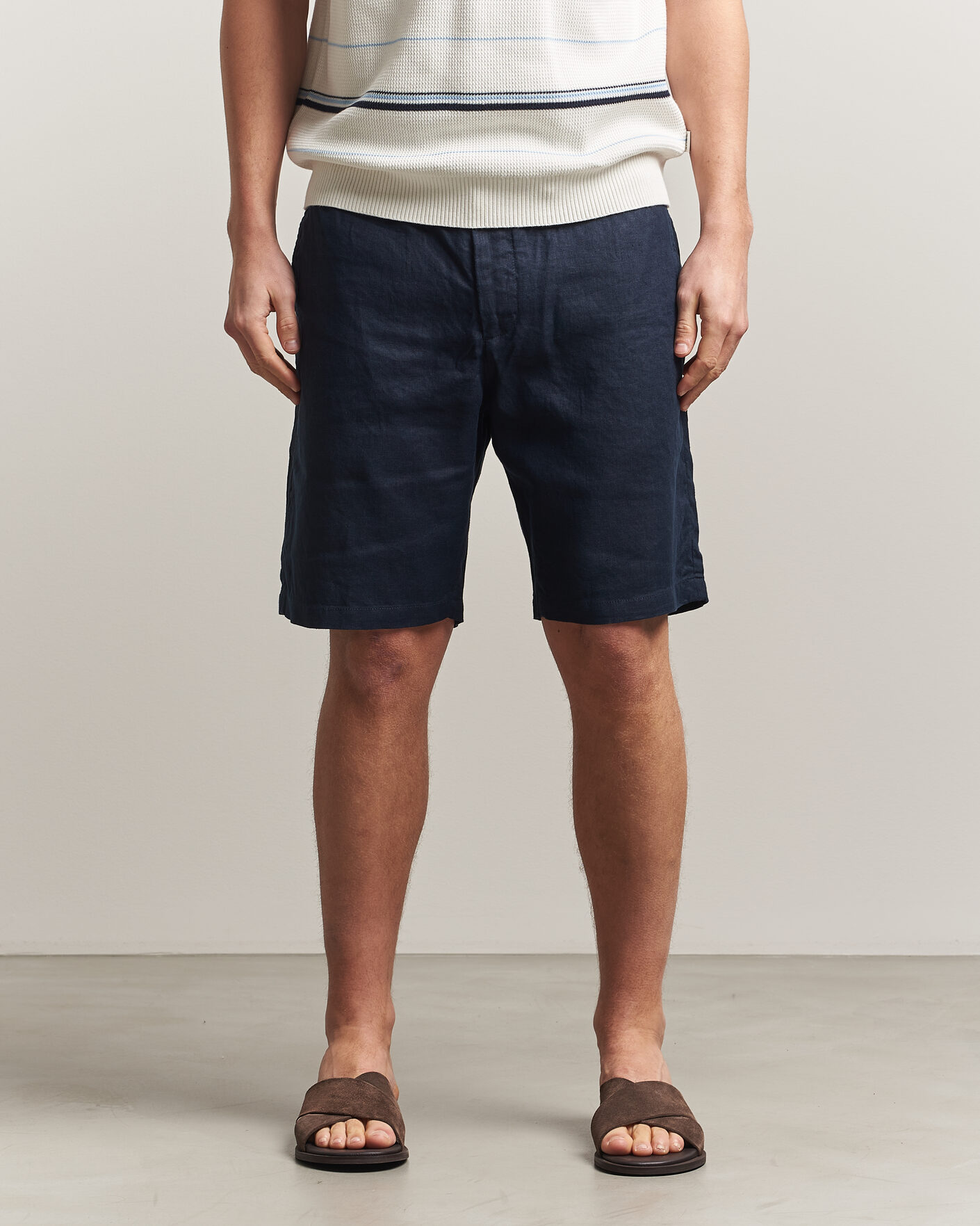 Mies | Shortsit | GANT | Regular Fit Linen Drawstring Shorts Evening Blue
