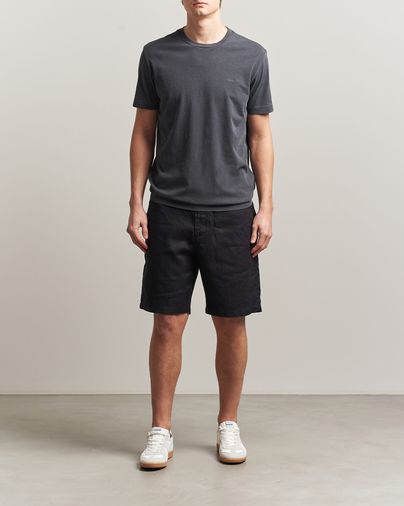 Mies | Shortsit | Gant | Regular Fit Linen Drawstring Shorts Black