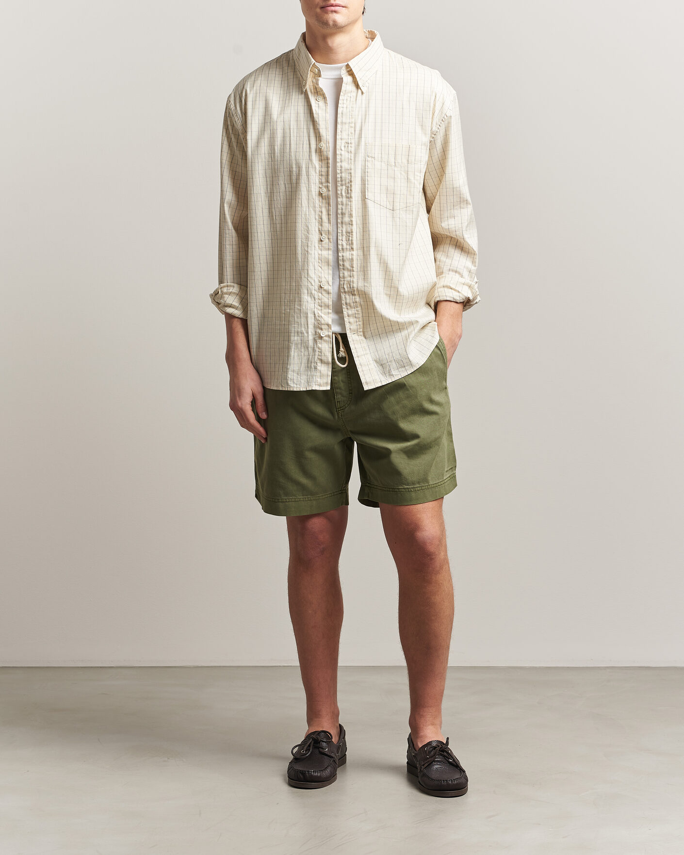 Mies | Shortsit | Gant | Regular Fit Sunfaded Drawstring Dry Herb Green