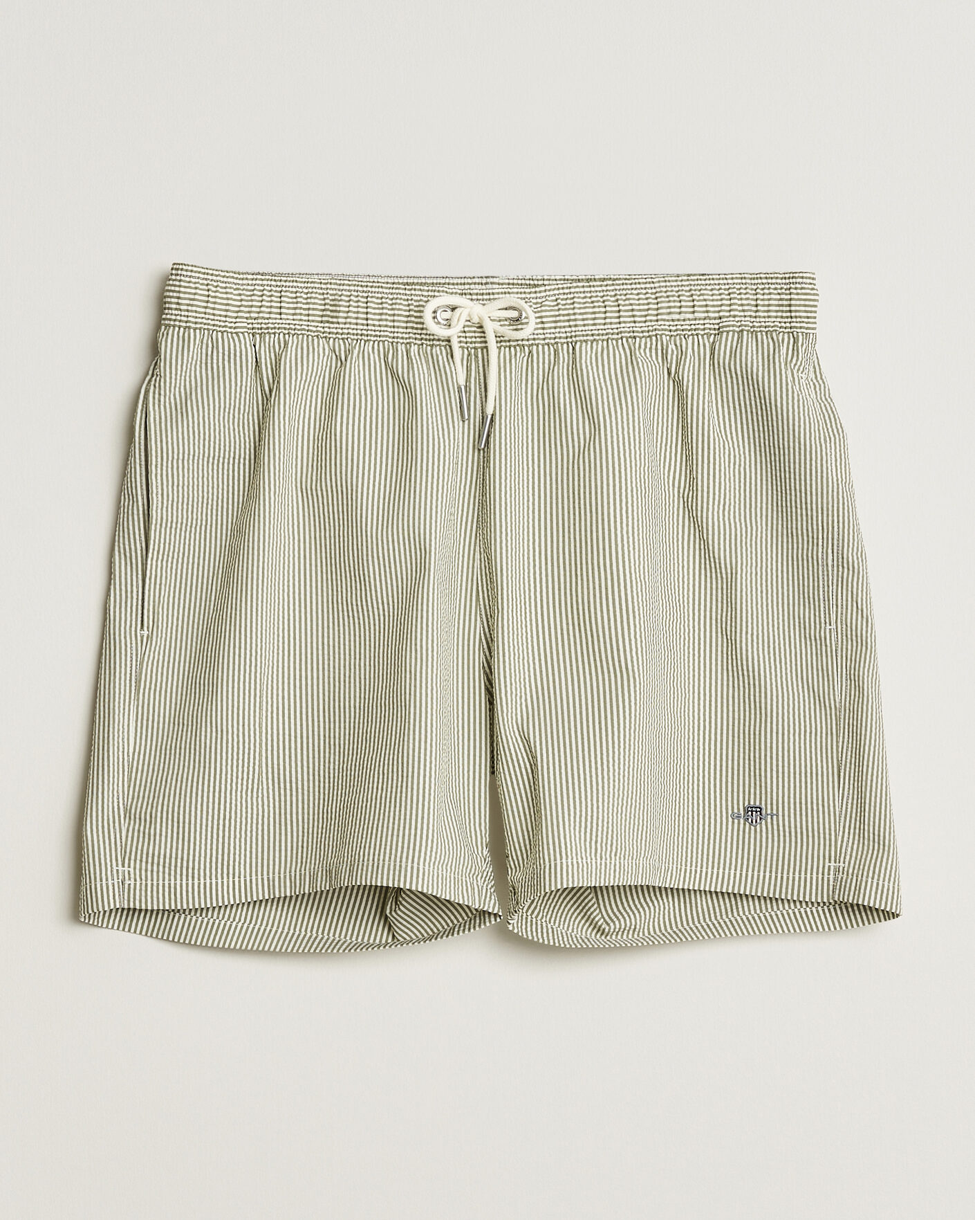 Mies | Uimahousut | Gant | Seersucker Striped Swimshorts Dry Herb Green