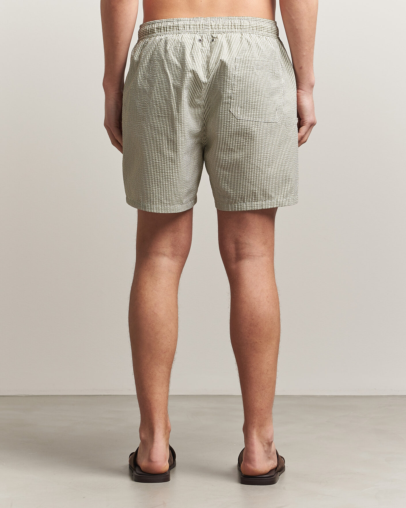 Mies | Uimahousut | Gant | Seersucker Striped Swimshorts Dry Herb Green