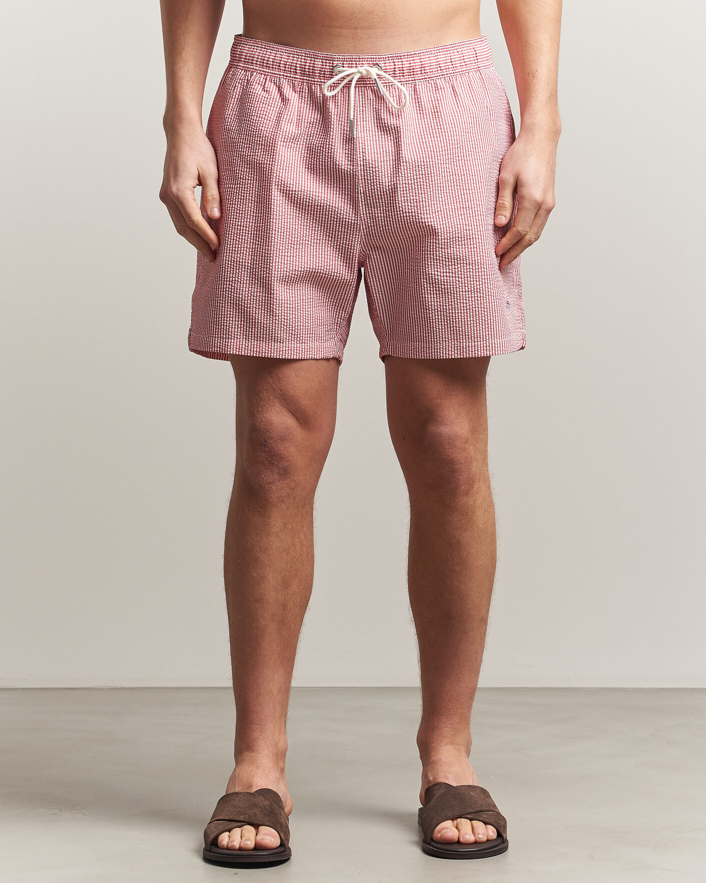 Mies | Uimahousut | Gant | Seersucker Striped Swimshorts Rose Red