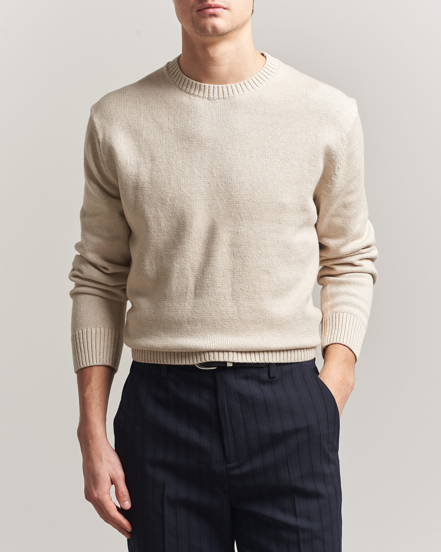 Mies | Puserot | Gant | Cotton/Cashmere Knitted Sweater Seed Melange