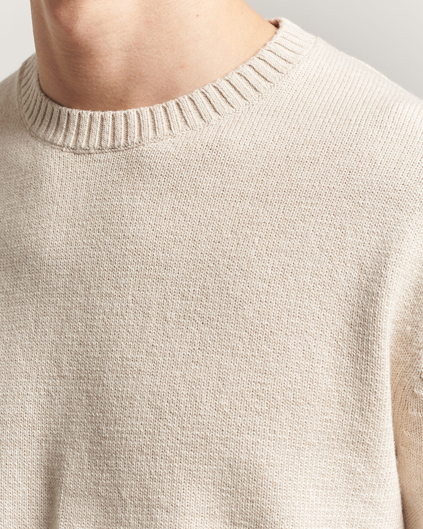 Mies | Puserot | GANT | Cotton/Cashmere Knitted Sweater Seed Melange