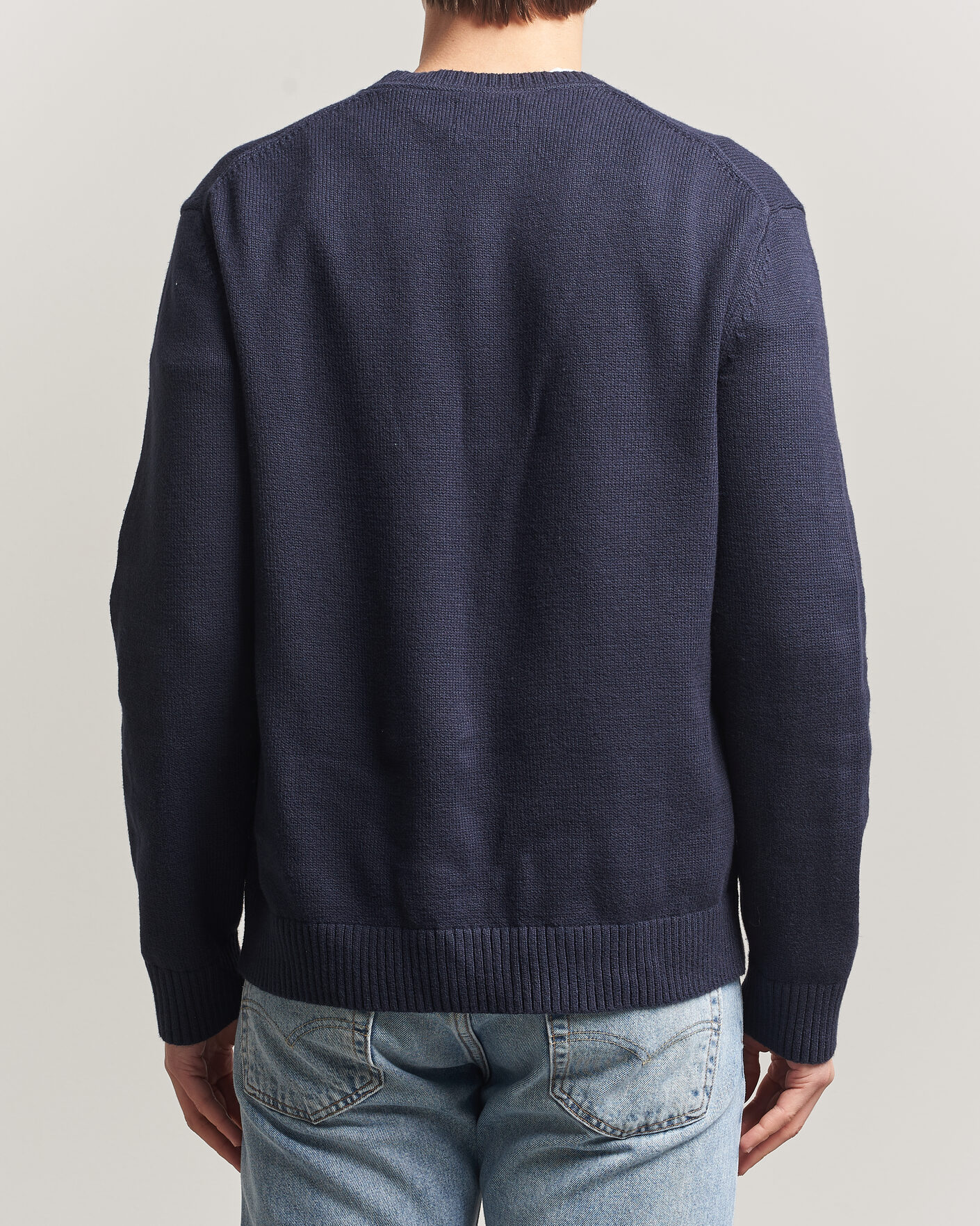 Mies | Puserot | GANT | Cotton/Cashmere Knitted Sweater Evening Blue