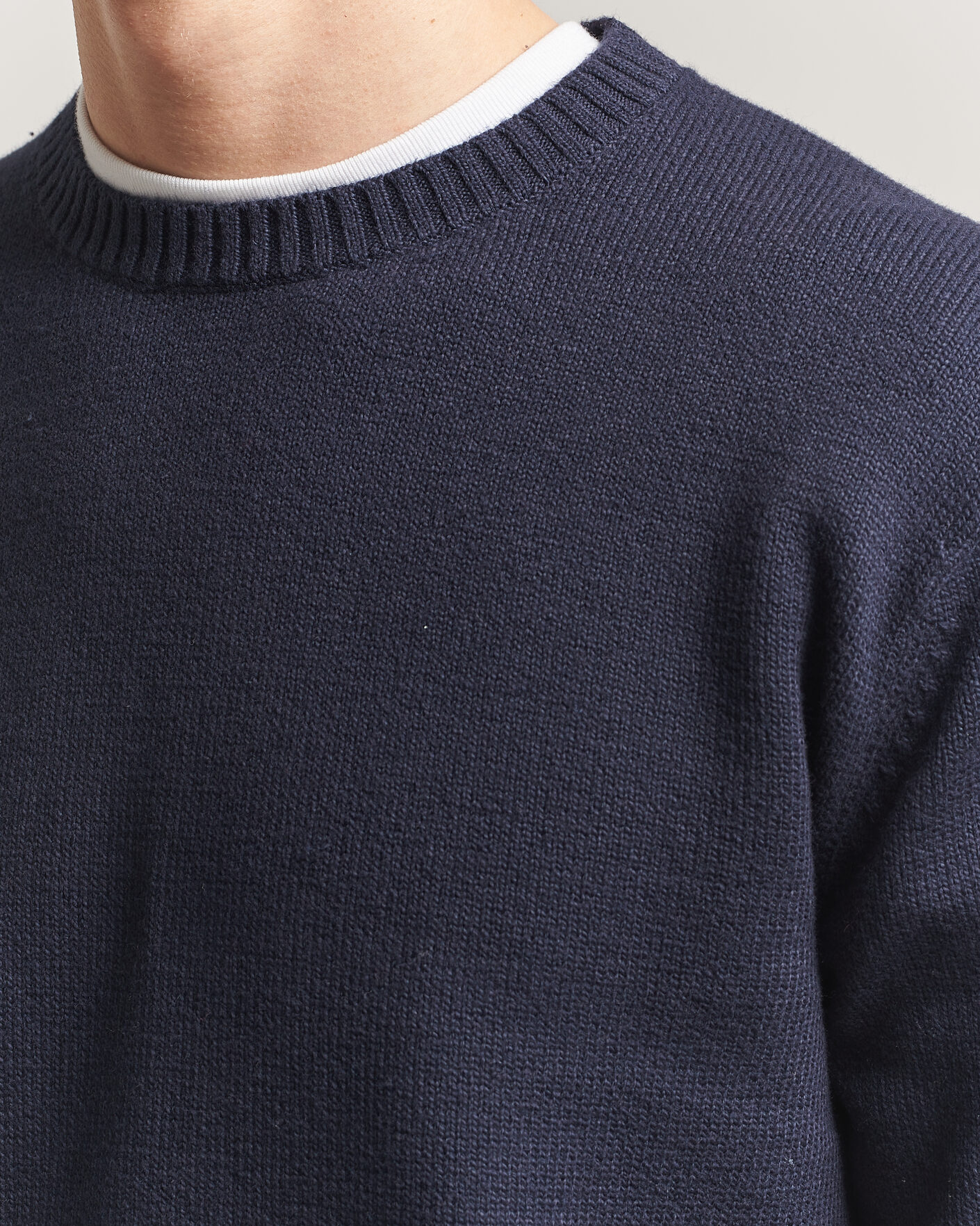Mies | Puserot | Gant | Cotton/Cashmere Knitted Sweater Evening Blue