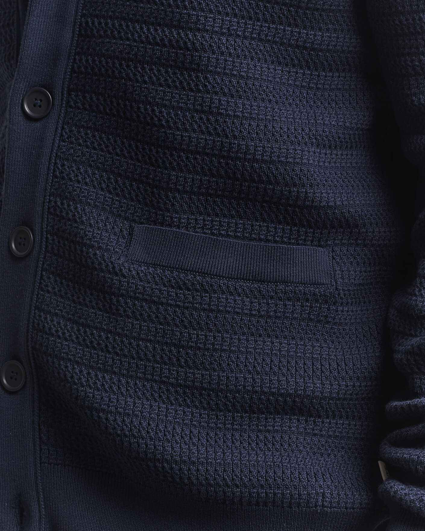 Mies | Puserot | Gant | Heavy Knitted Shawl Collar Cardigan Evening Blue