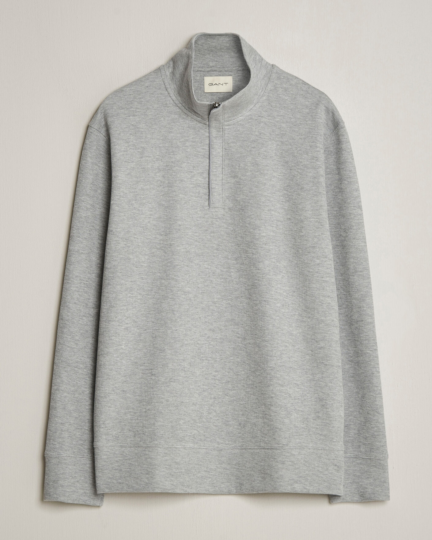 Mies | Puserot | GANT | Light Sacker Rib Half Zip Grey Melange