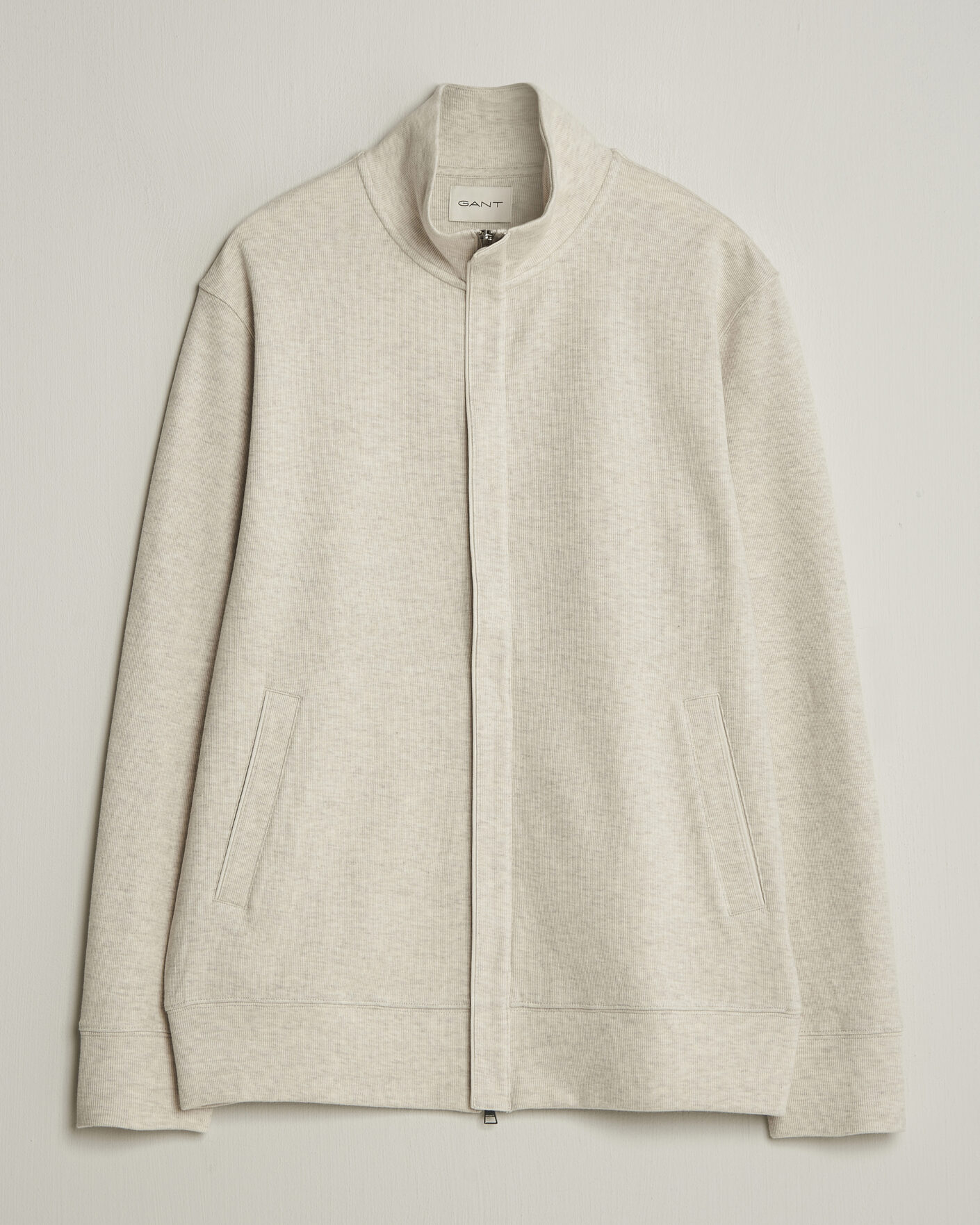 Mies | Puserot | Gant | Light Sacker Rib Full Zip Seed Melange
