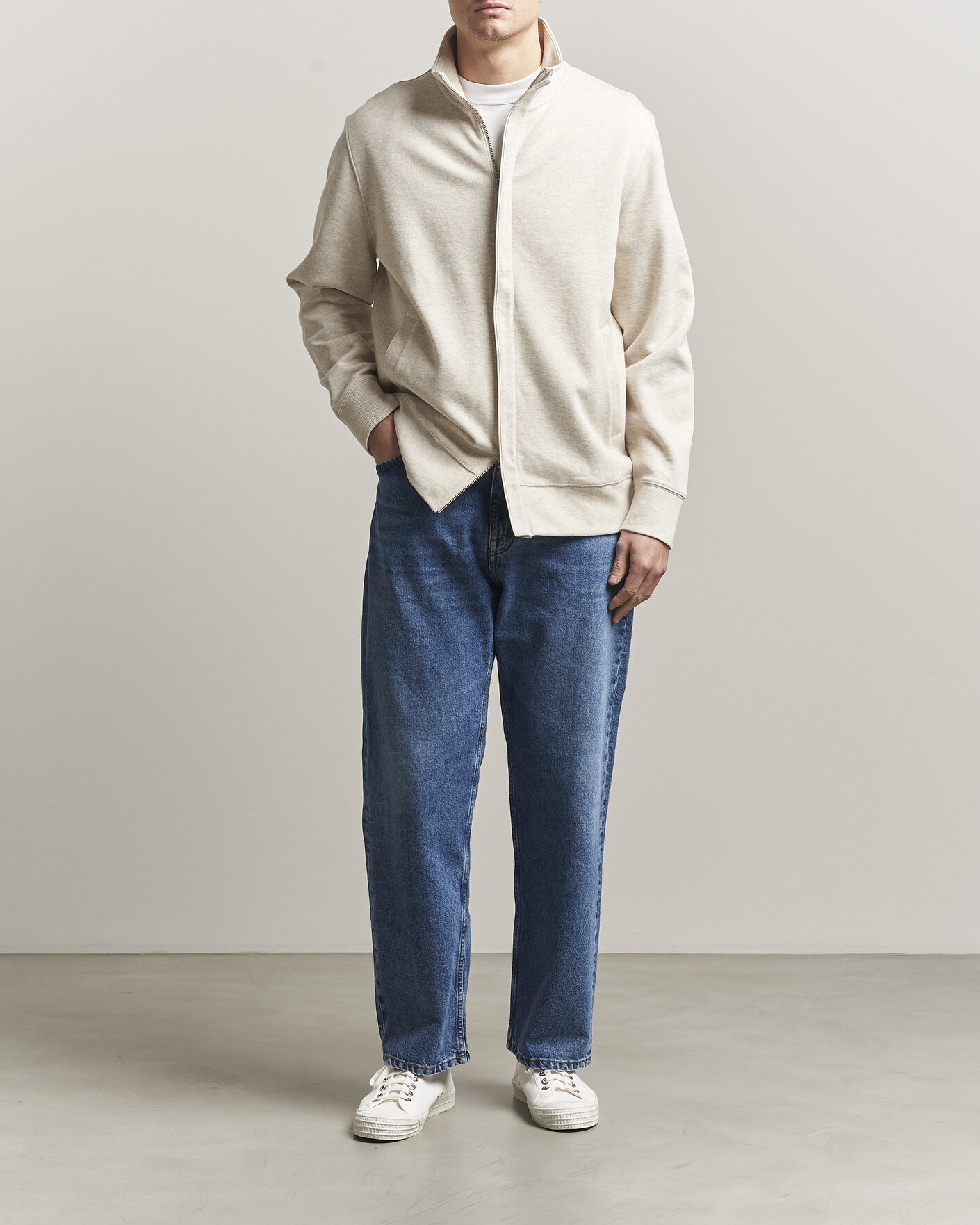 Mies | Puserot | GANT | Light Sacker Rib Full Zip Seed Melange