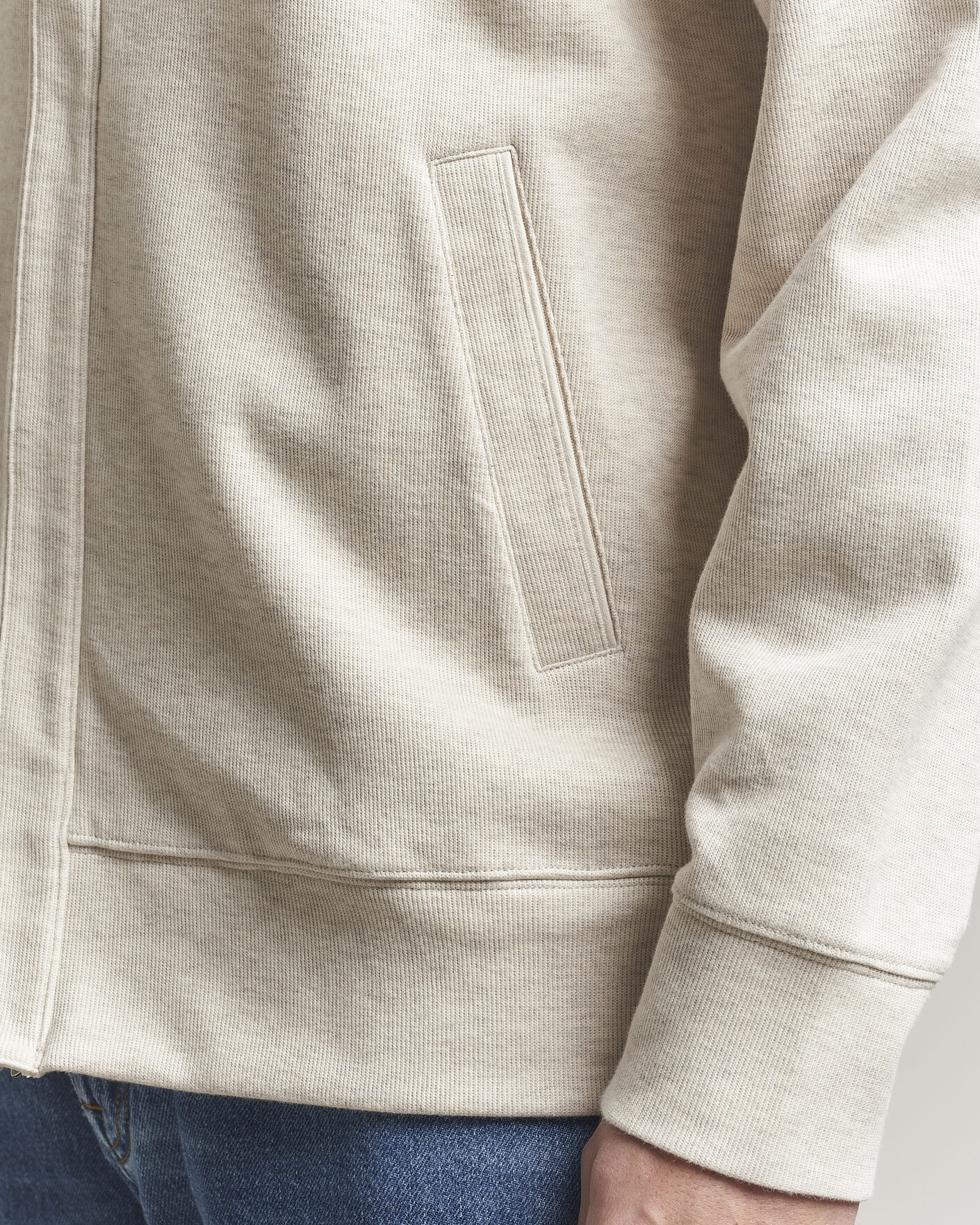 Mies | Puserot | Gant | Light Sacker Rib Full Zip Seed Melange