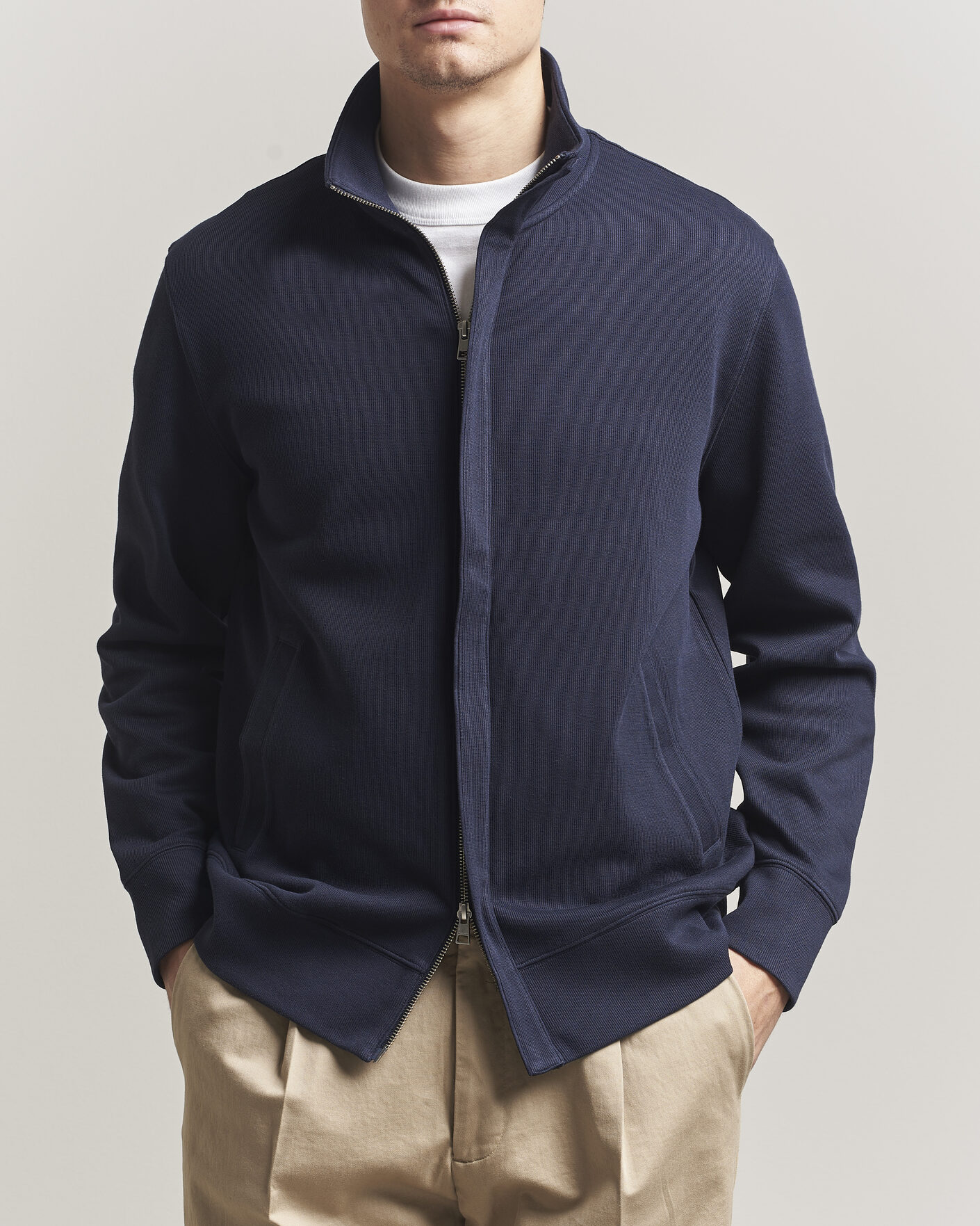 Mies | Puserot | Gant | Light Sacker Rib Full Zip Evening Blue