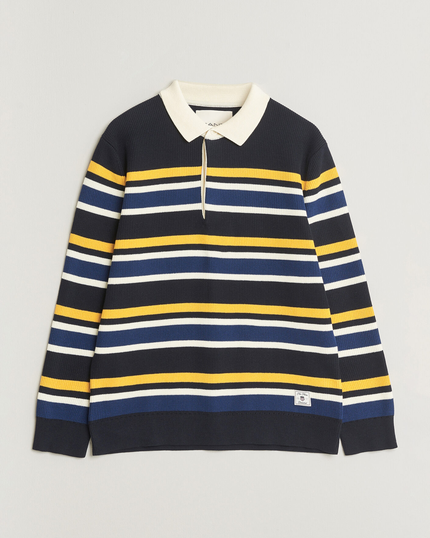 Mies | Puserot | Gant | Multisptriped Knitted Rugger Evening Blue