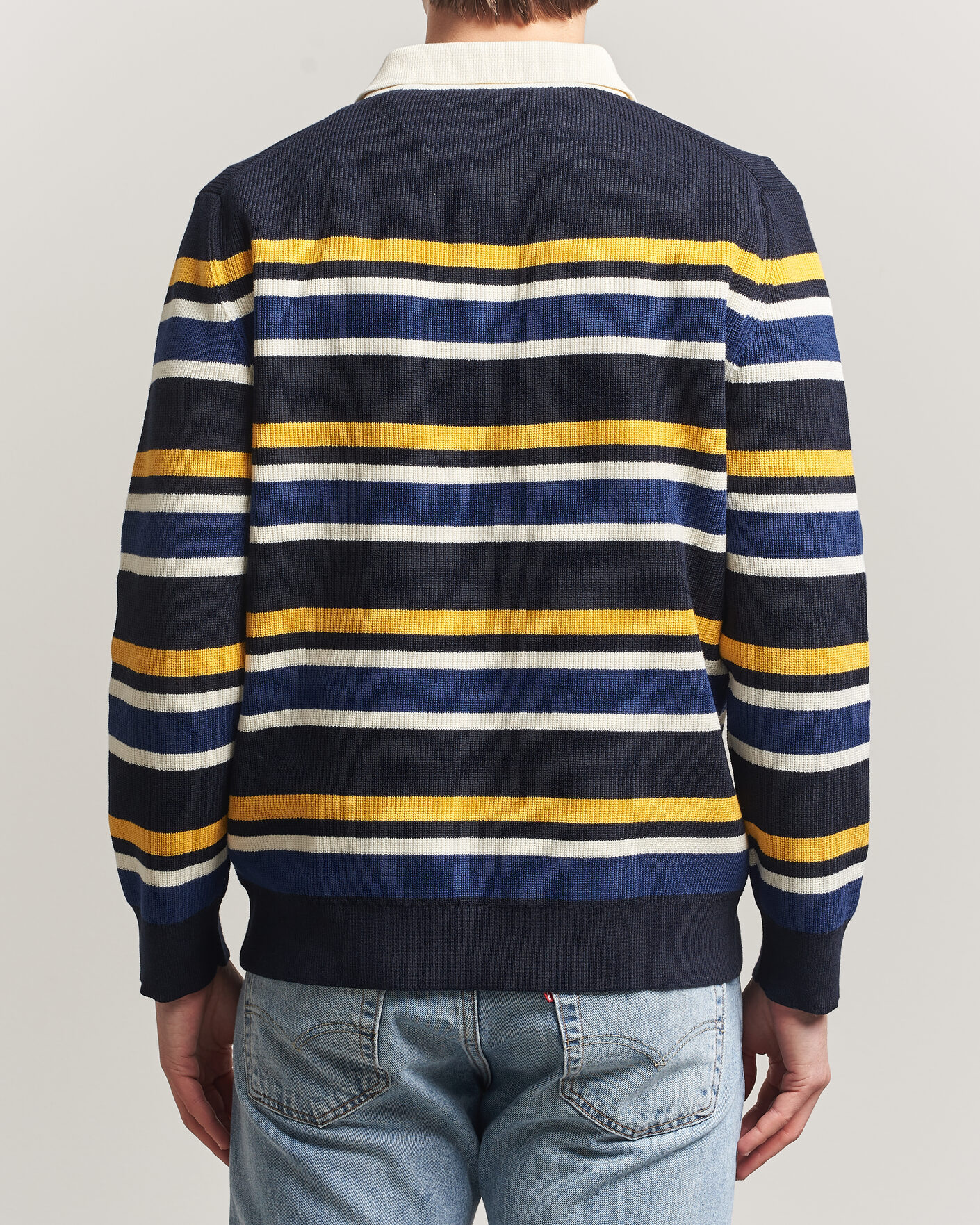 Mies | Puserot | Gant | Multisptriped Knitted Rugger Evening Blue