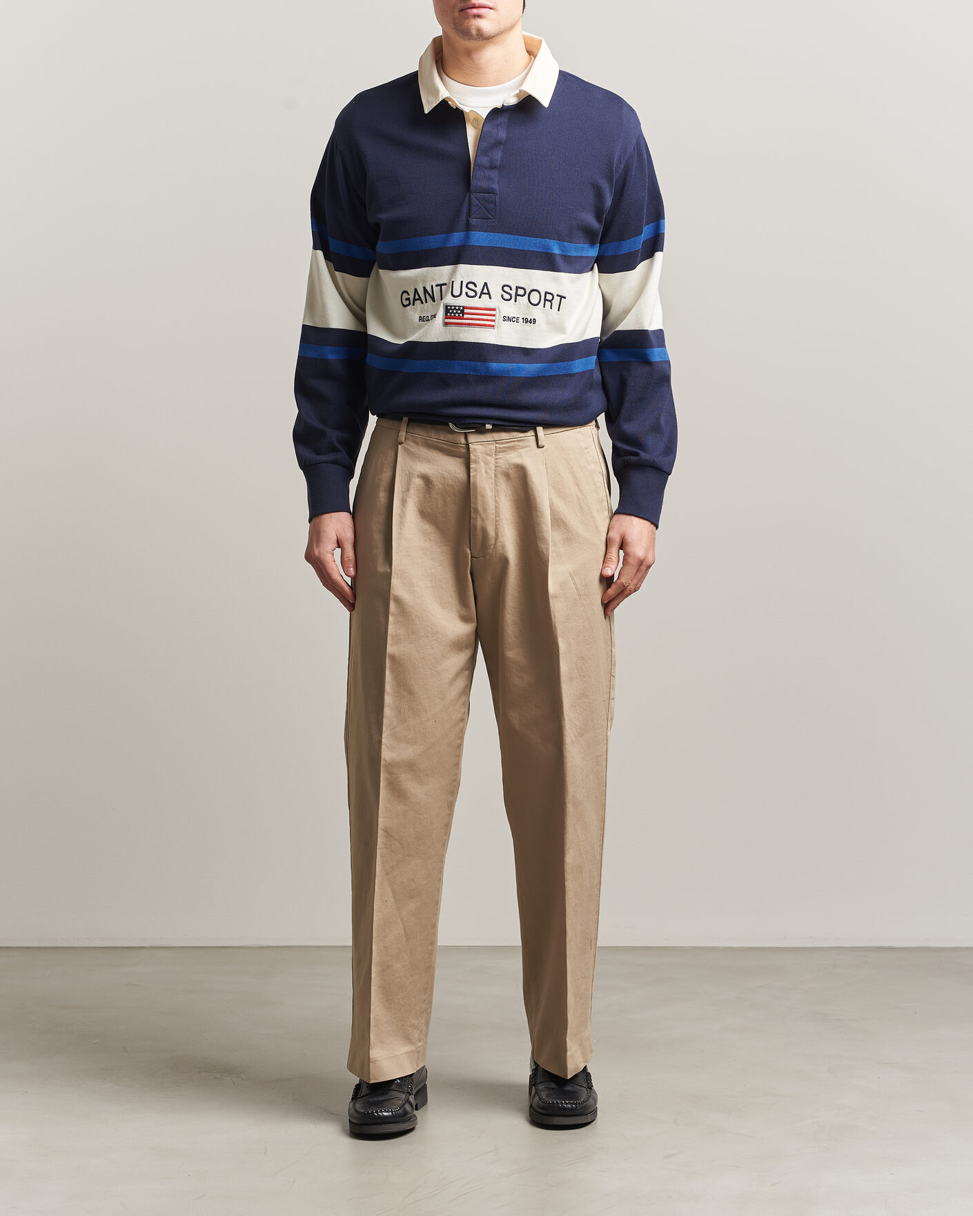 Mies | Puserot | Gant | Striped Rugger Evening Blue
