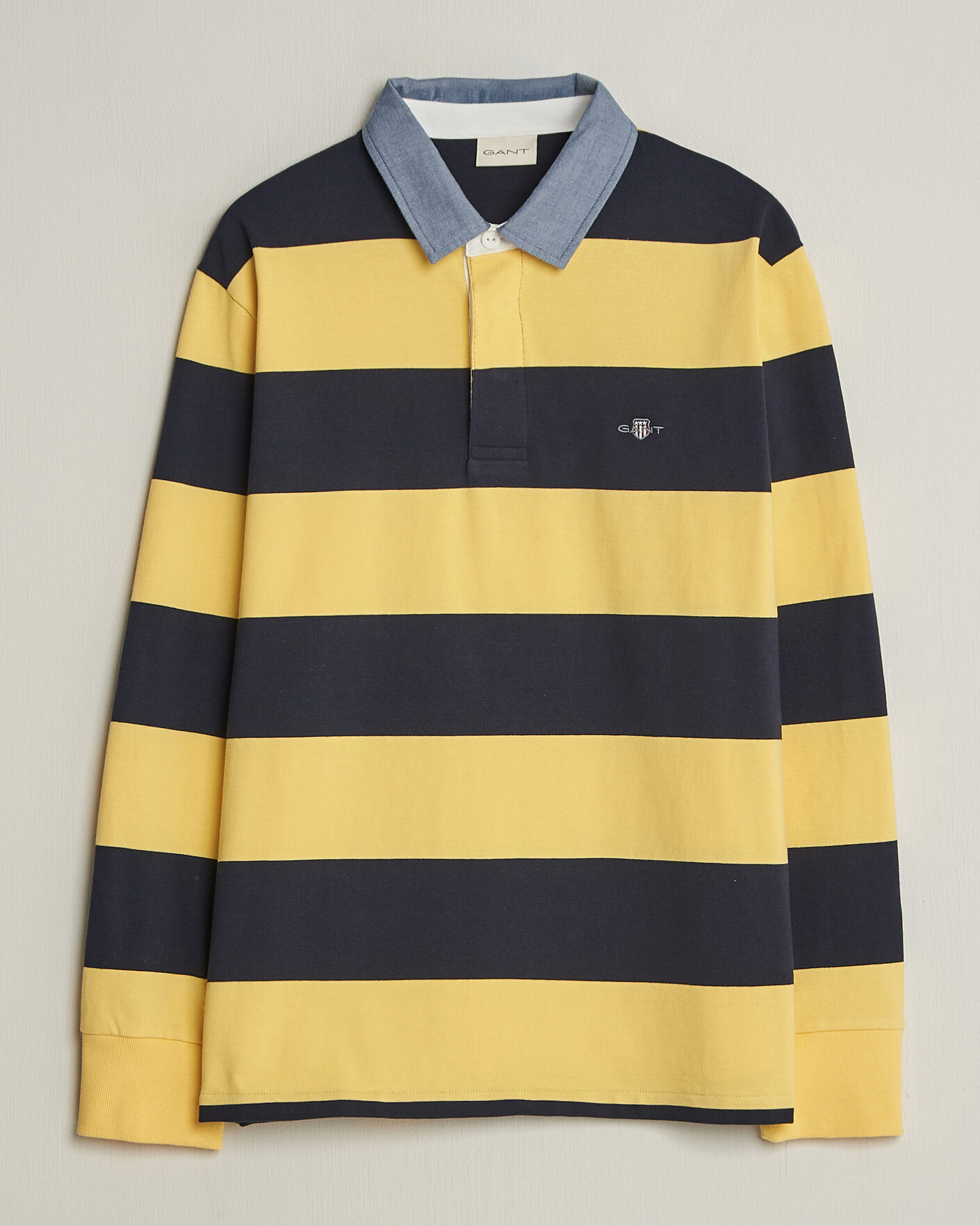 Mies | Puserot | Gant | Chambray Striped Heavy Rugger Banana Yellow