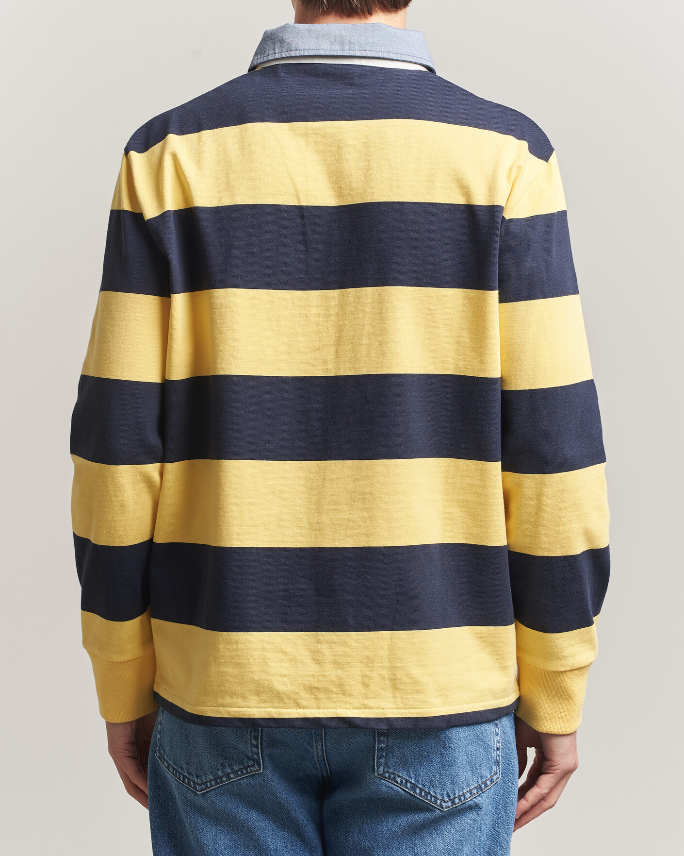 Mies | Puserot | Gant | Chambray Striped Heavy Rugger Banana Yellow