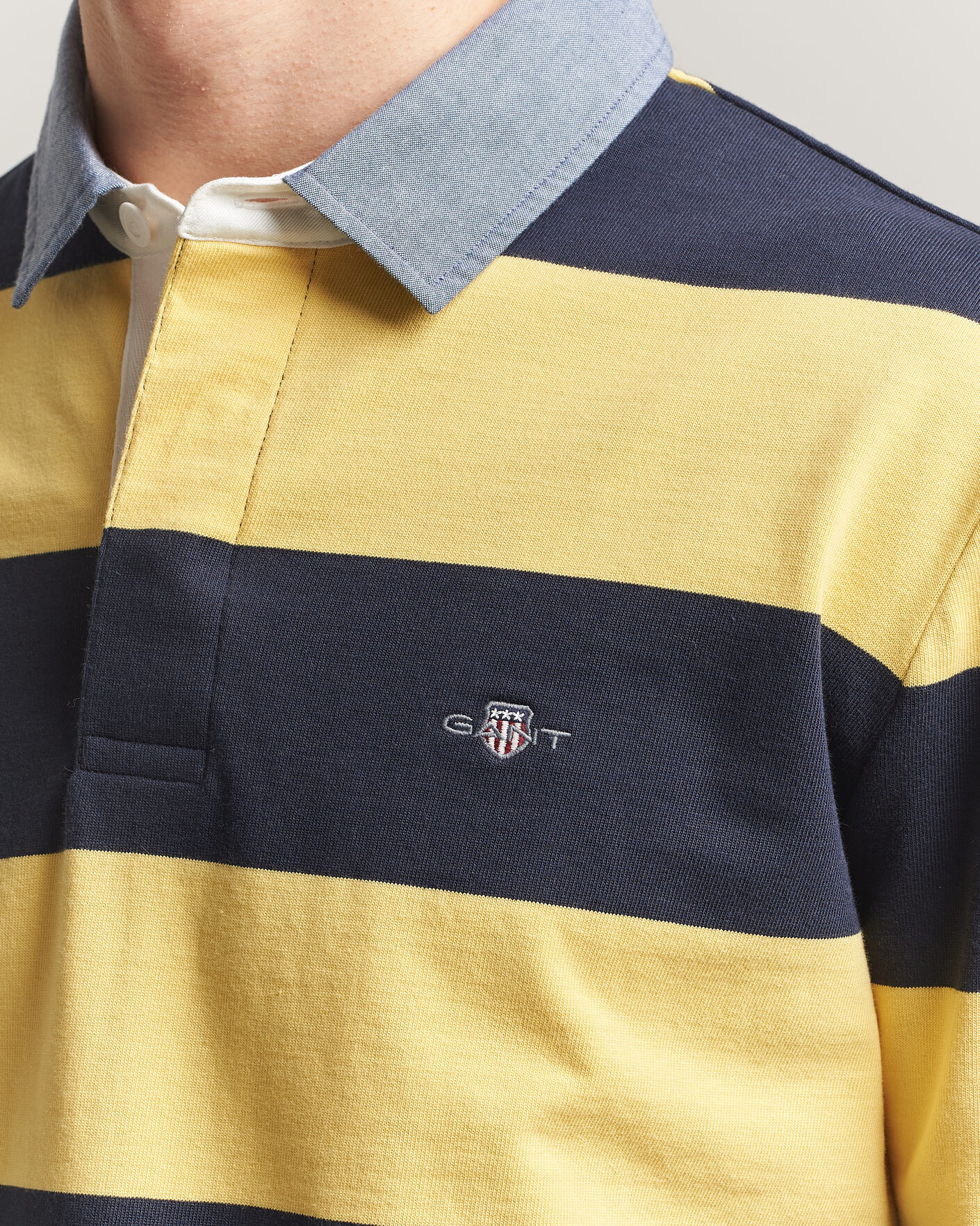 Mies | Puserot | Gant | Chambray Striped Heavy Rugger Banana Yellow