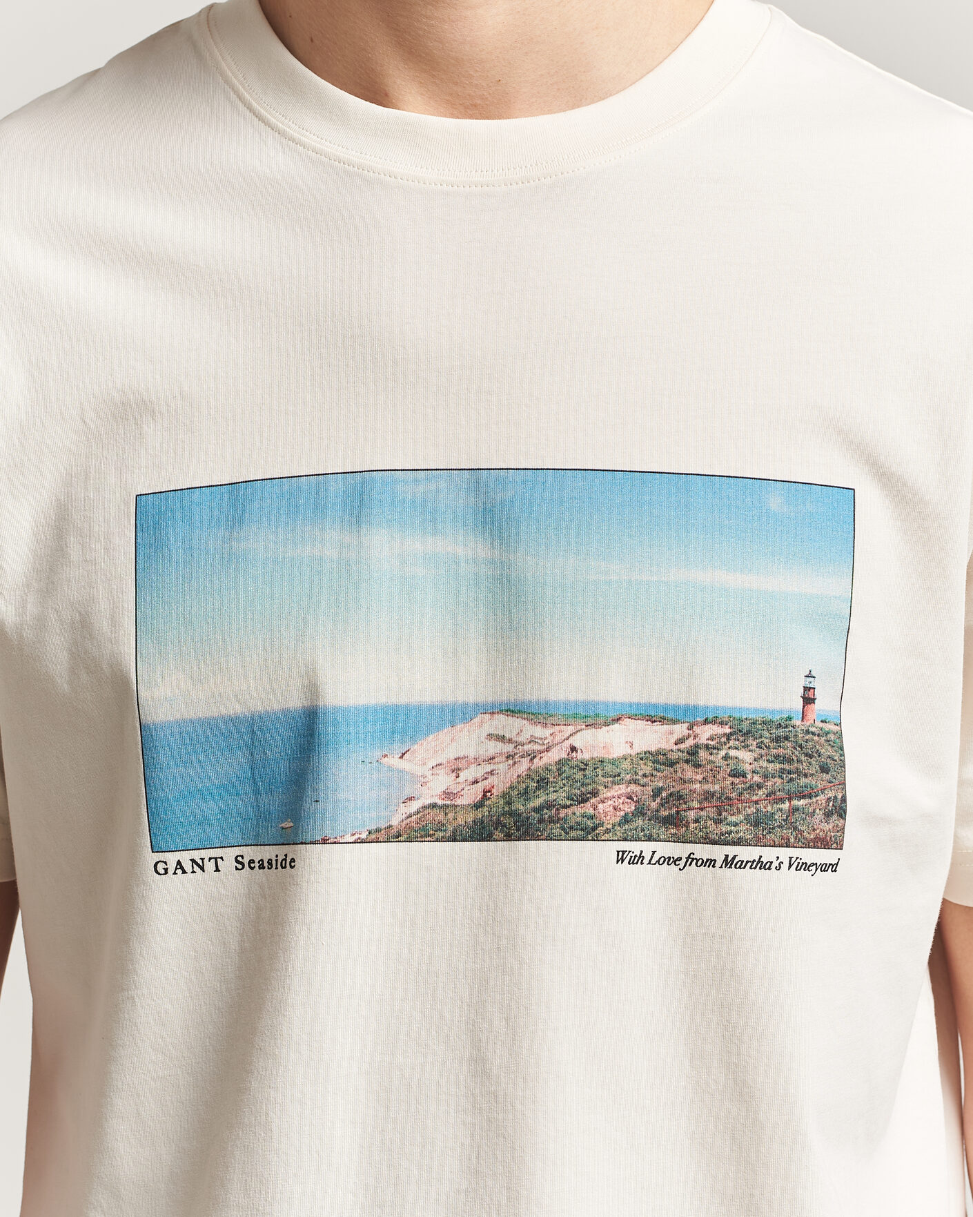 Mies | T-paidat | Gant | Scenery Graphic Crew Neck T-Shirt Cream