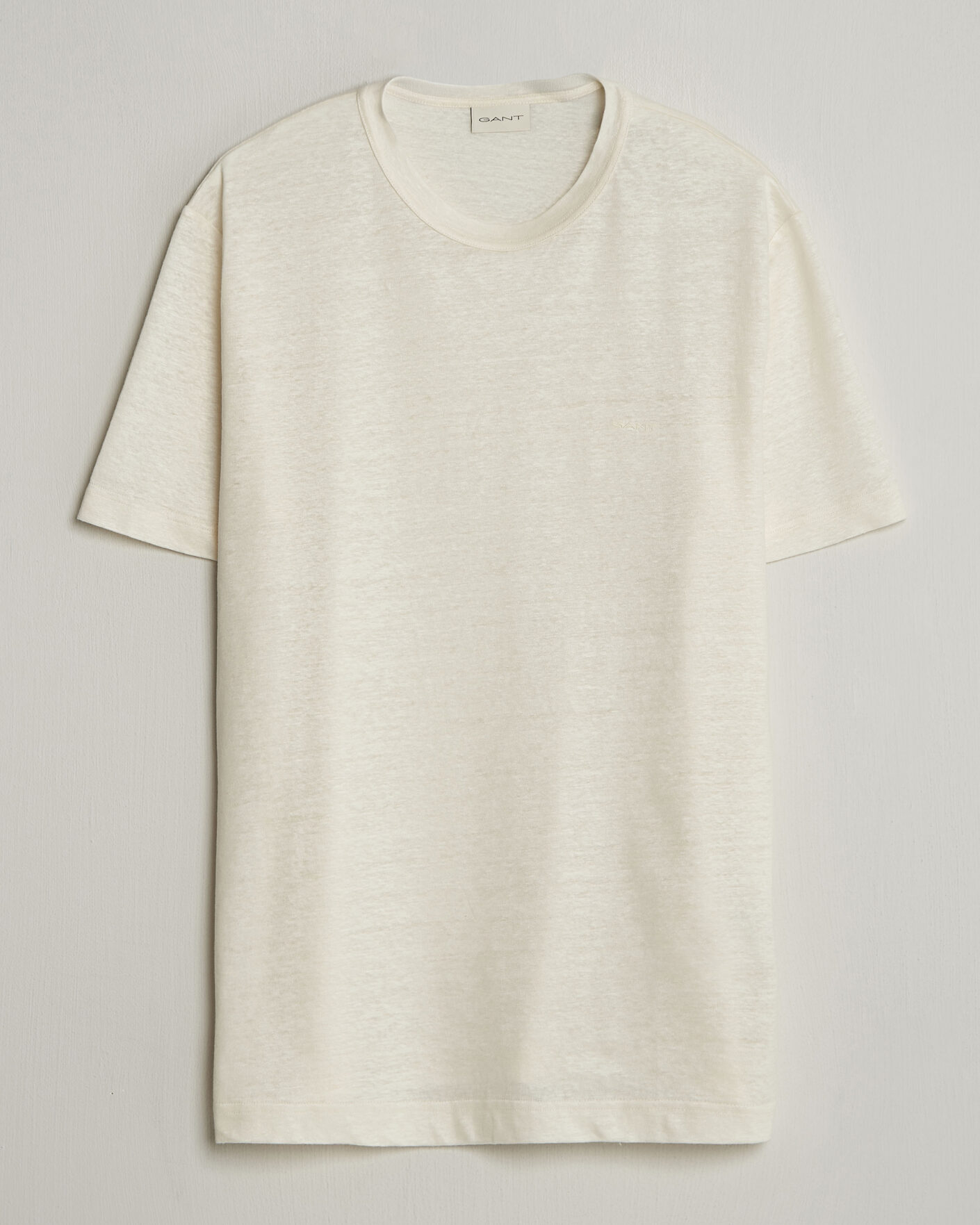 Mies | T-paidat | GANT | Linen T-Shirt Creamed White