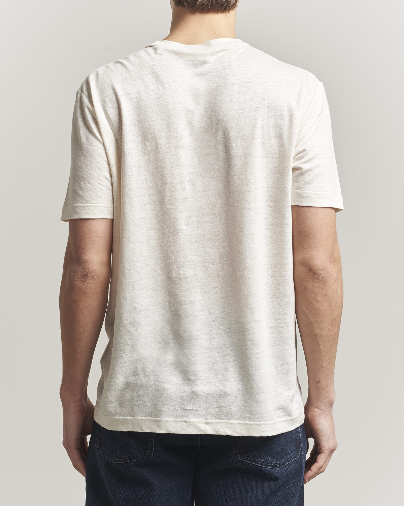 Mies | T-paidat | GANT | Linen T-Shirt Creamed White