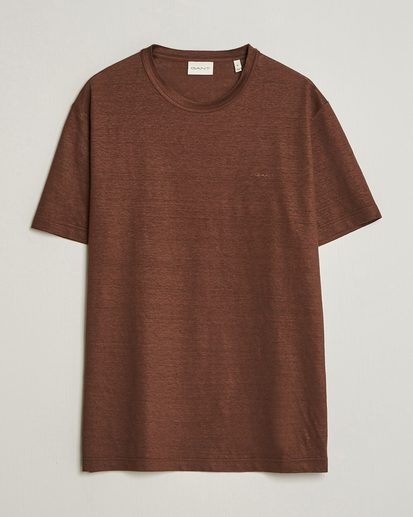 Mies | T-paidat | GANT | Linen T-Shirt Mahogany Brown