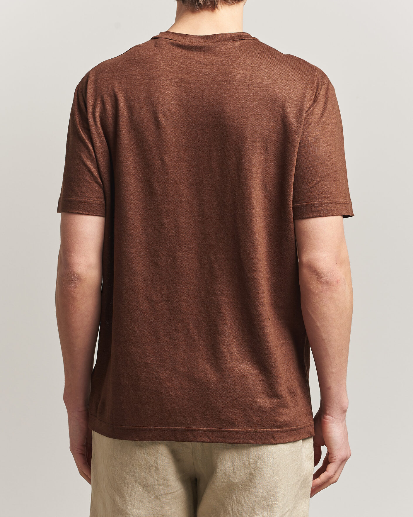 Mies | T-paidat | GANT | Linen T-Shirt Mahogany Brown