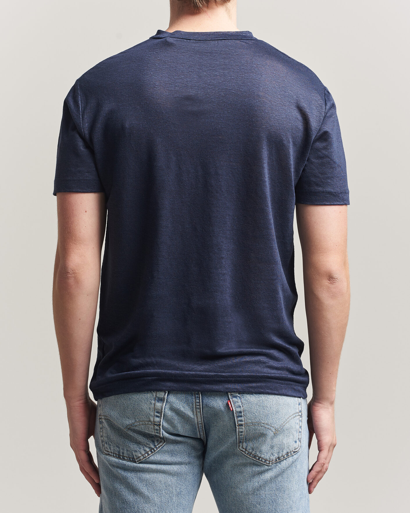 Mies | T-paidat | Gant | Linen T-Shirt Evening Blue