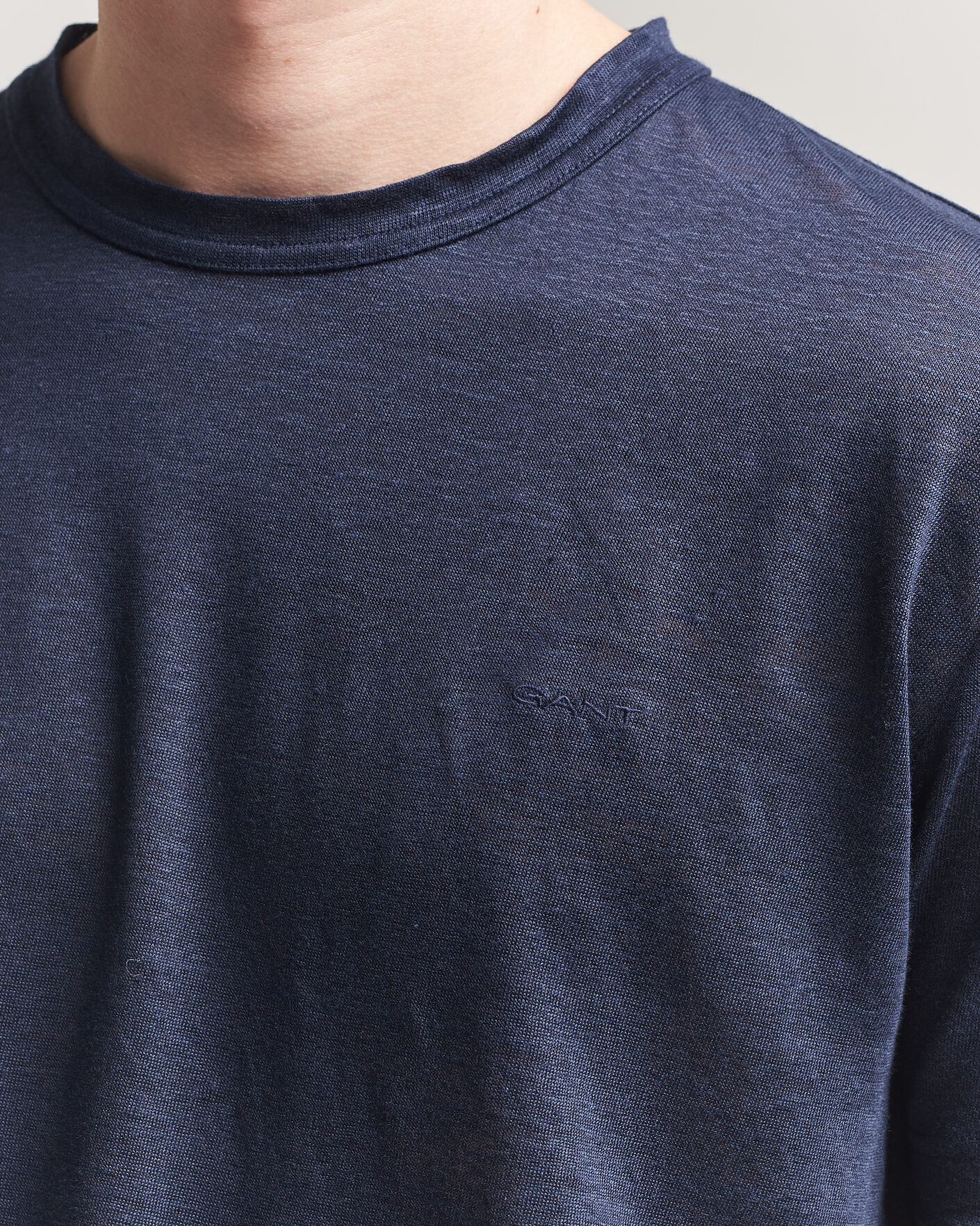 Mies | T-paidat | GANT | Linen T-Shirt Evening Blue