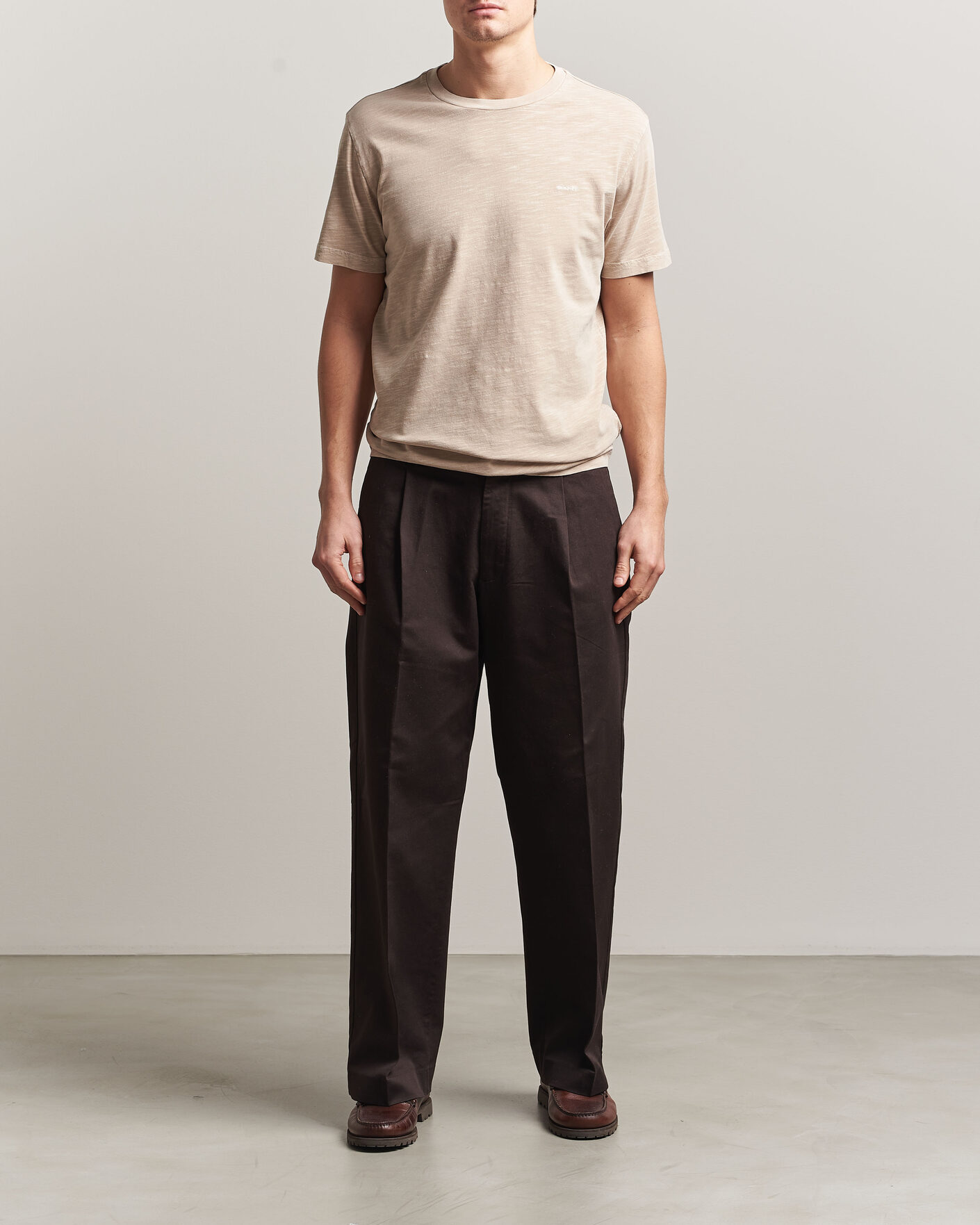 Mies | T-paidat | Gant | Washed Slub T-Shirt Oat Beige