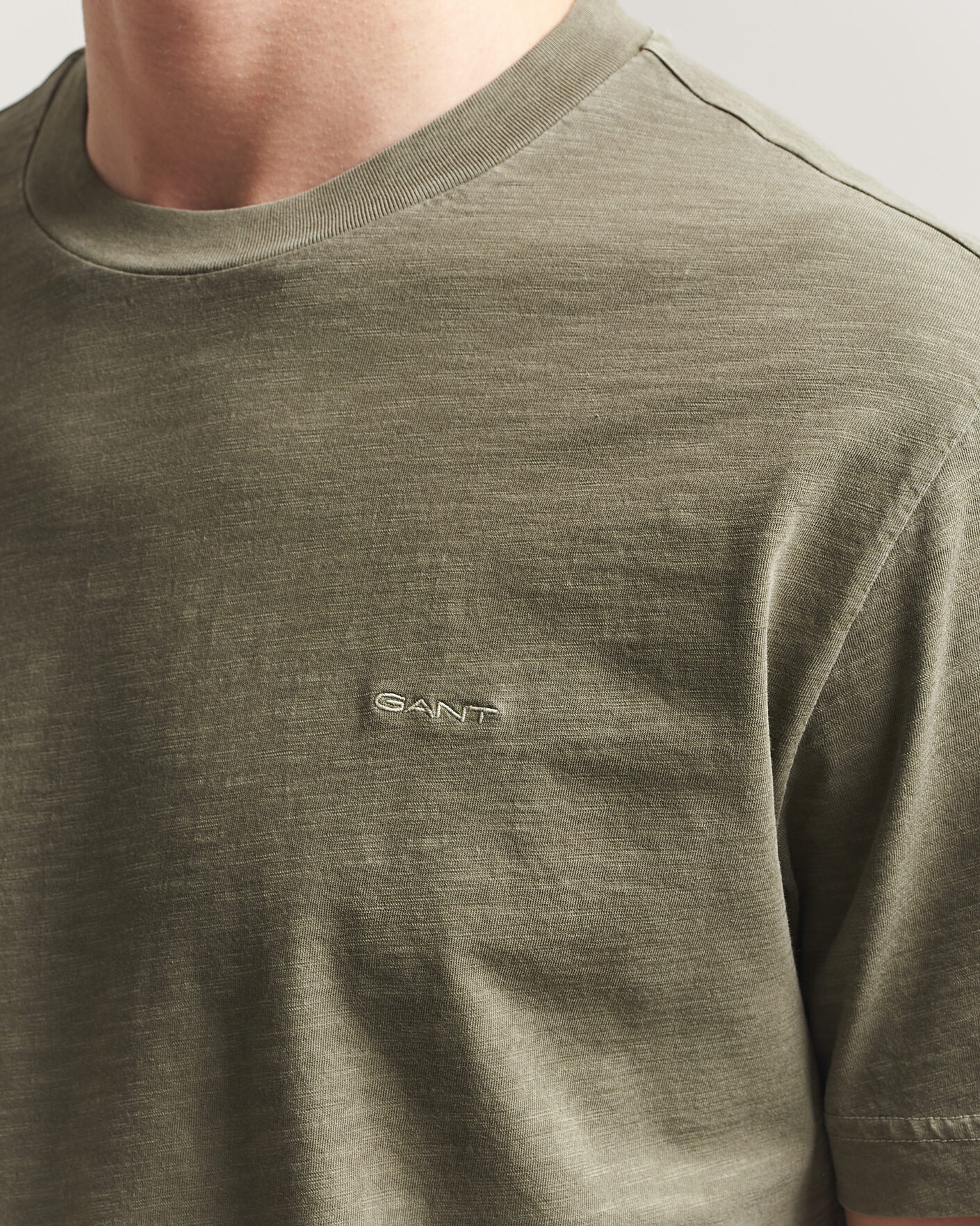 Mies | T-paidat | Gant | Washed Slub T-Shirt Dry Herb Green