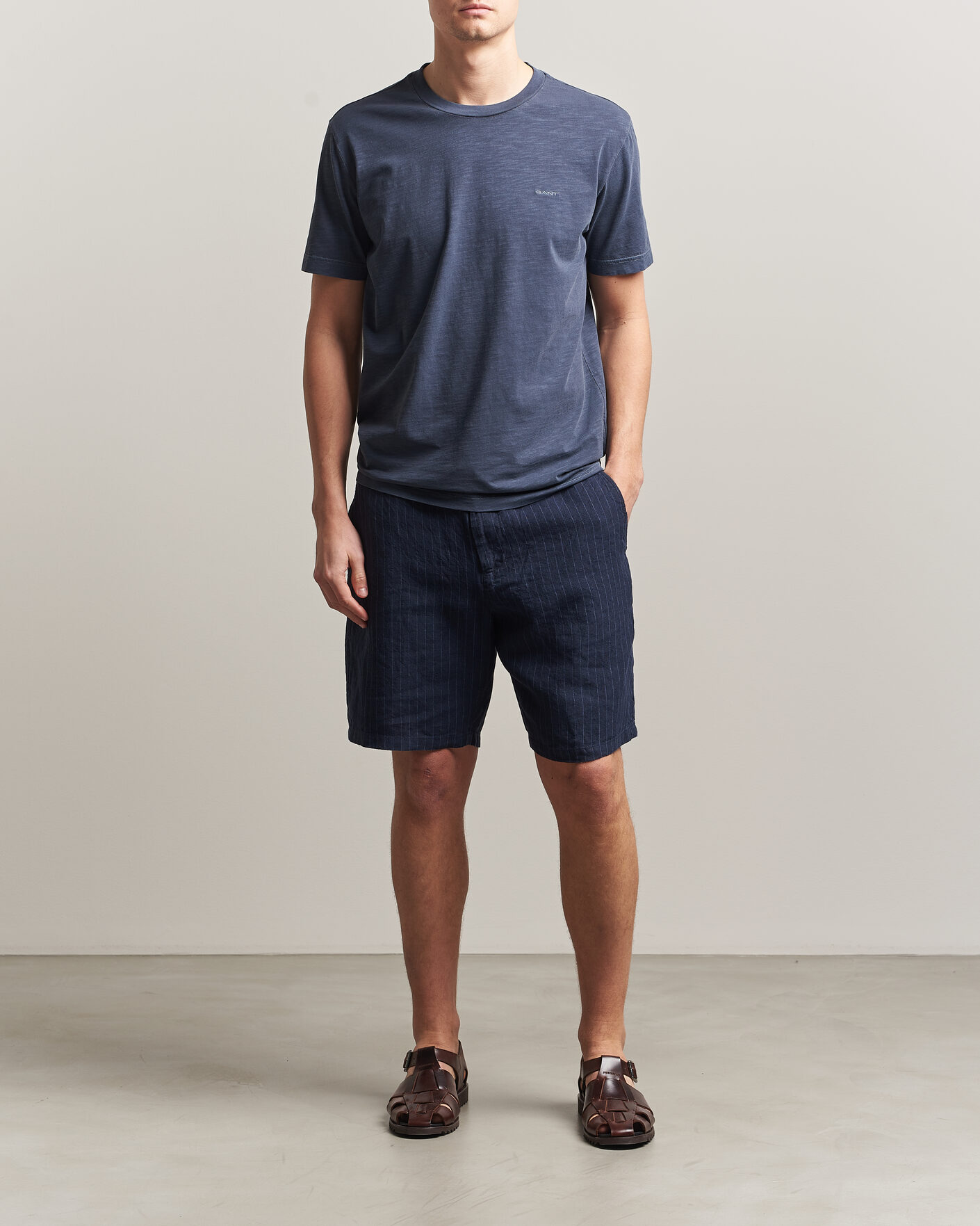 Mies | T-paidat | Gant | Washed Slub T-Shirt Evening Blue