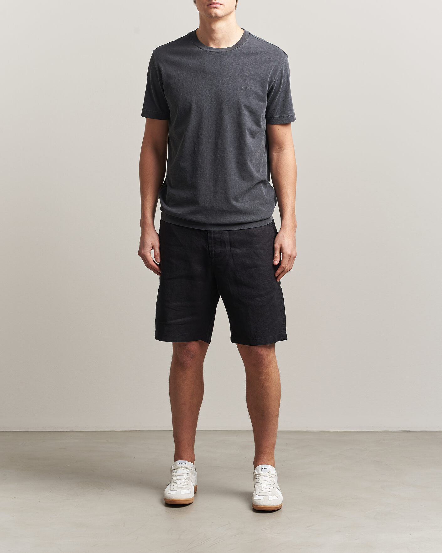 Mies | T-paidat | GANT | Washed Slub T-Shirt Black