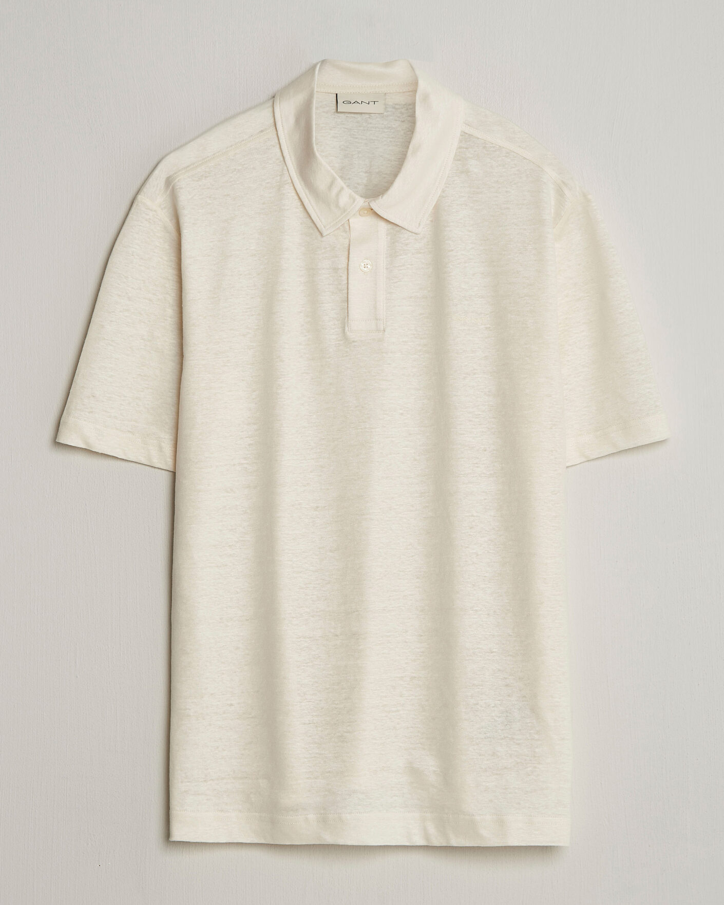 Mies | Pikeet | GANT | Linen Polo Creamed White