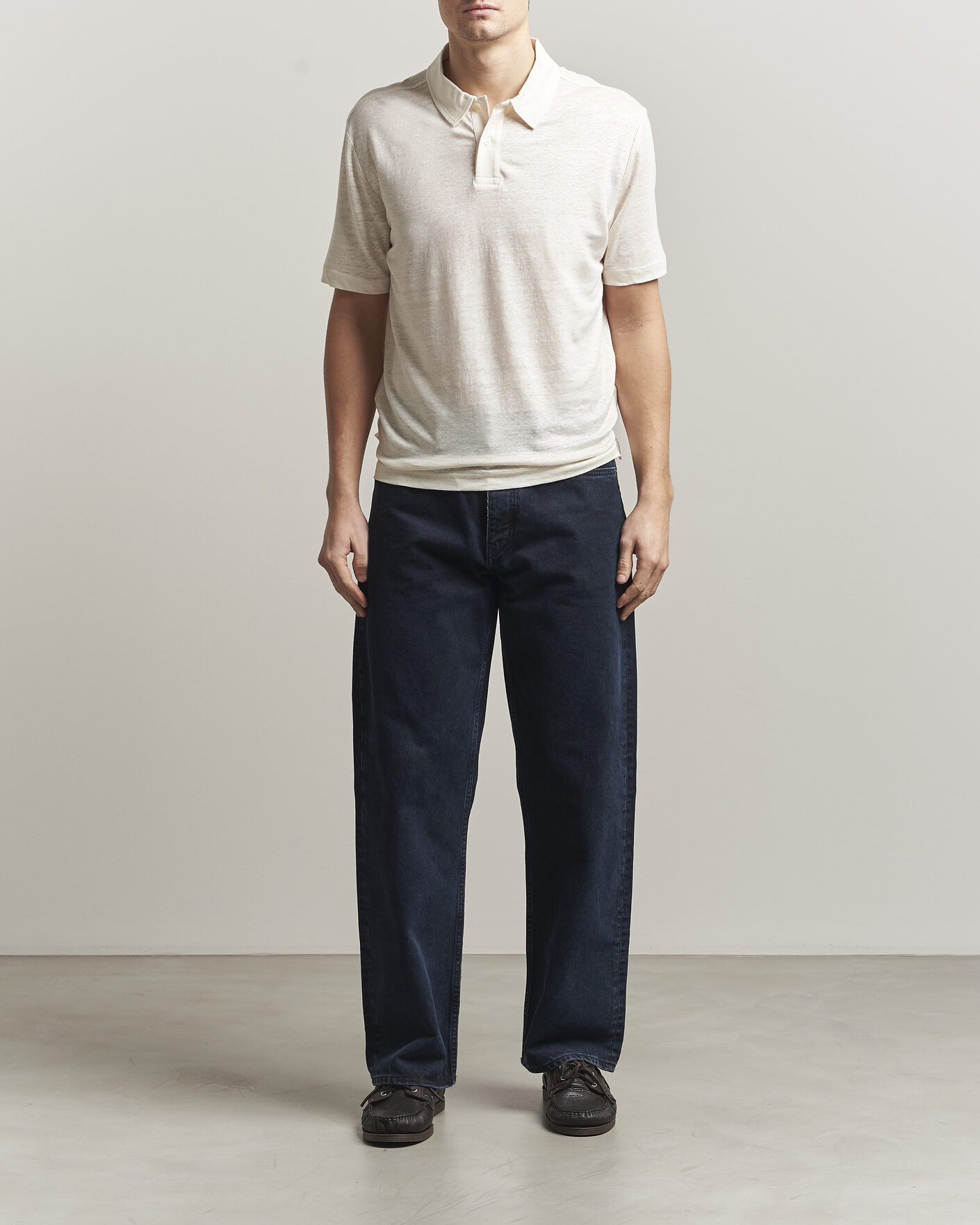 Mies | Pikeet | GANT | Linen Polo Creamed White