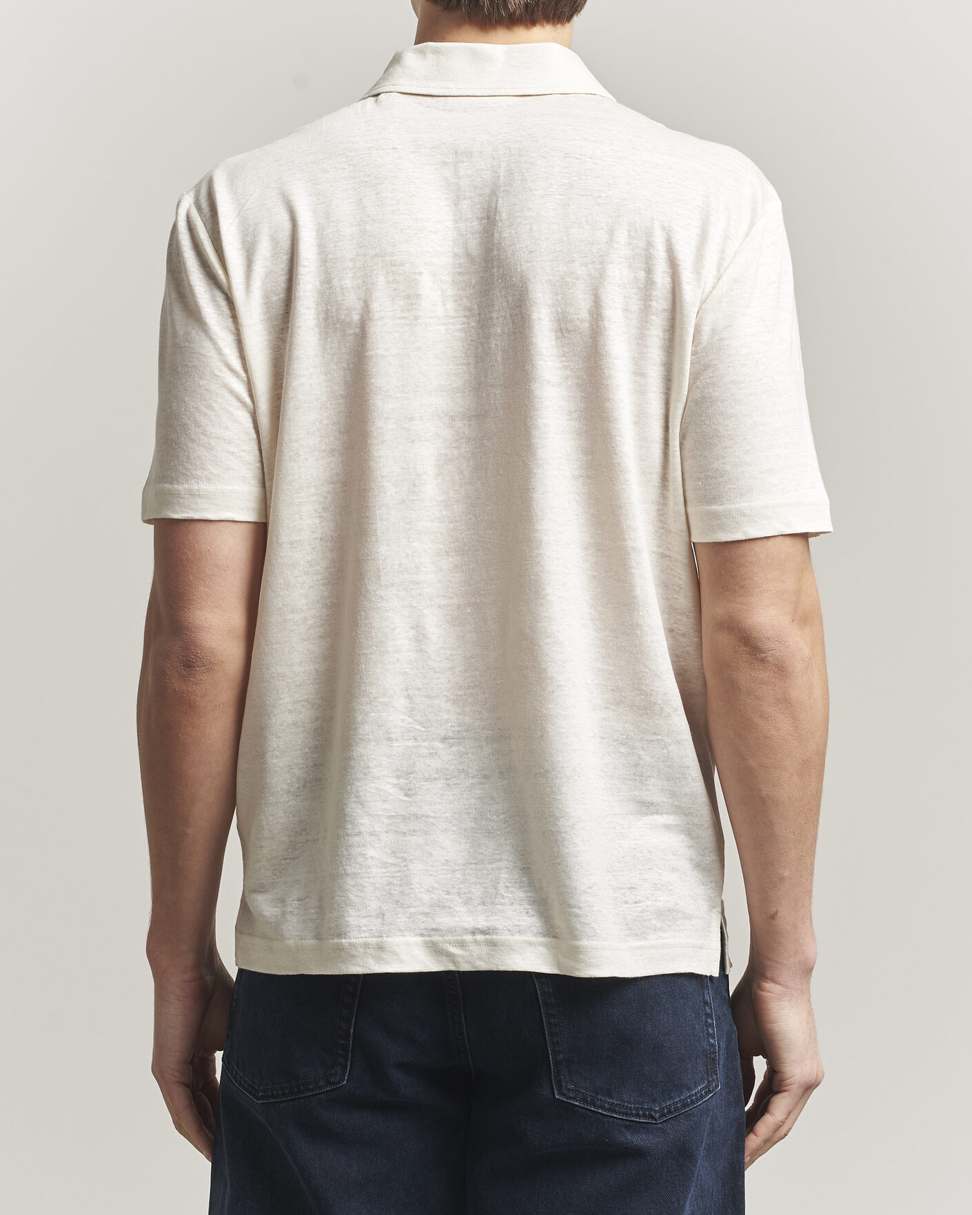 Mies | Pikeet | GANT | Linen Polo Creamed White