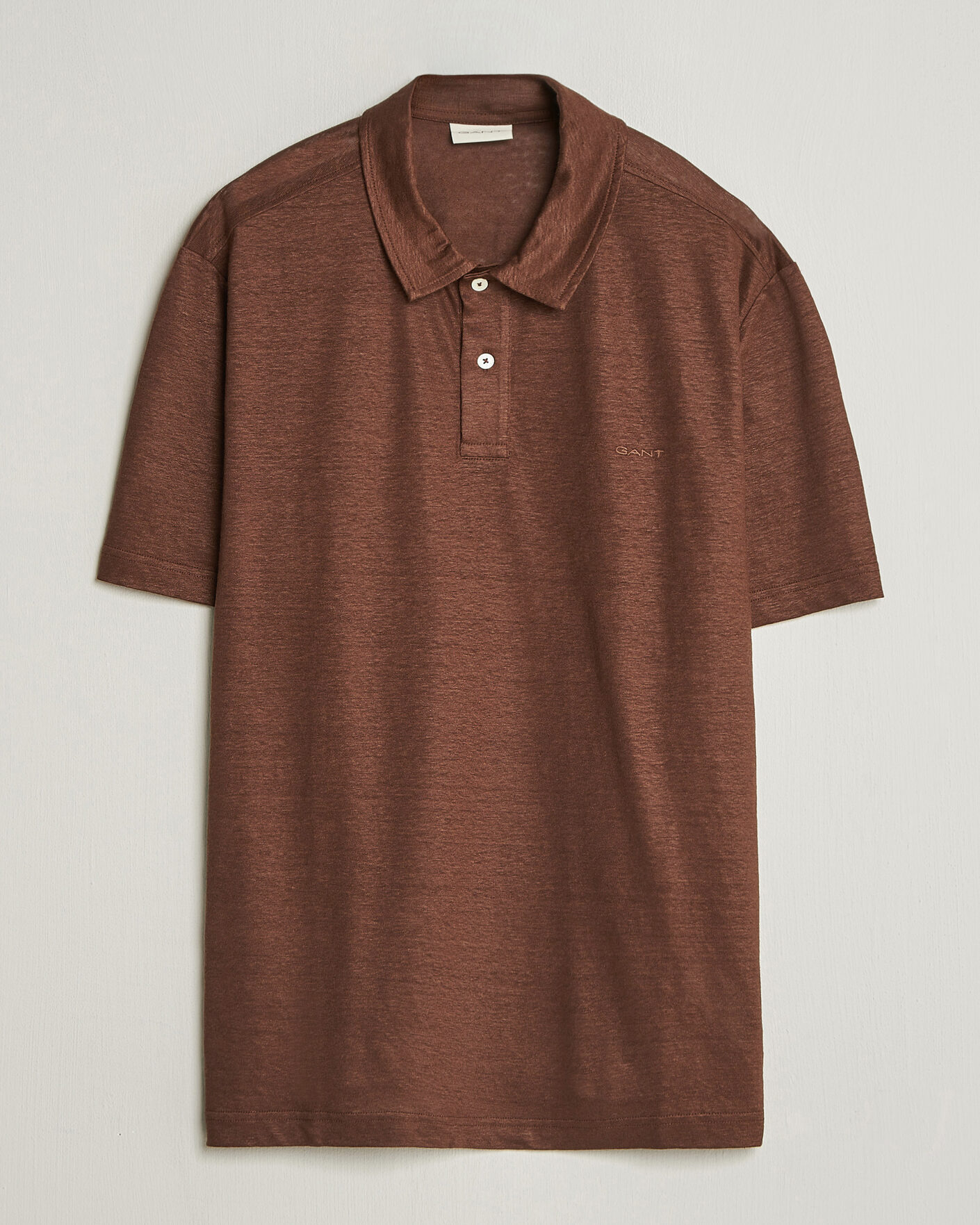 Mies | Pikeet | Gant | Linen Polo Mahogany Brown