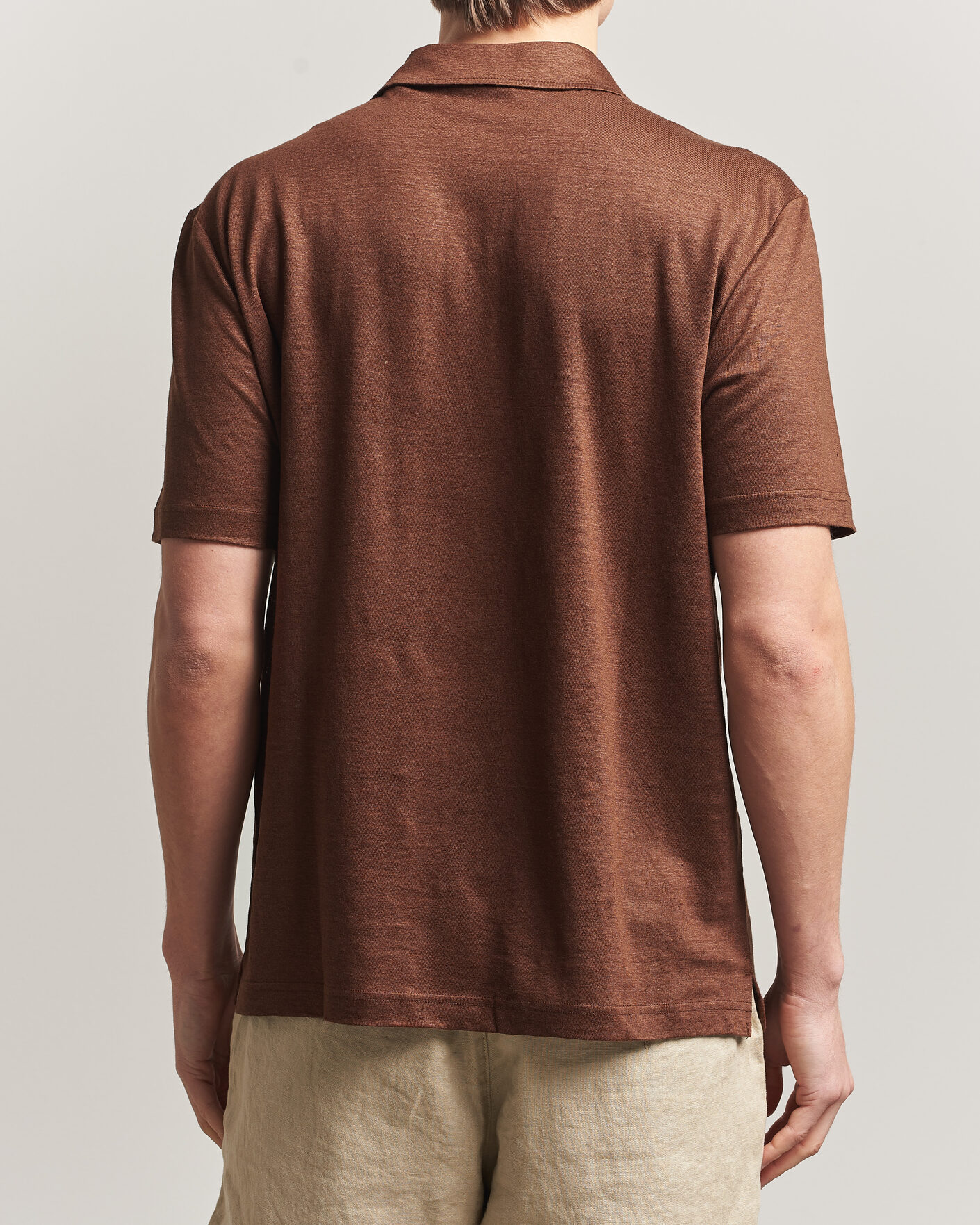 Mies | Pikeet | Gant | Linen Polo Mahogany Brown