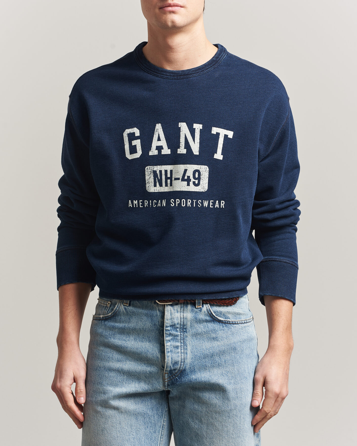 Mies | Puserot | Gant | Indigo Graphic Sweatshirt Dark Blue