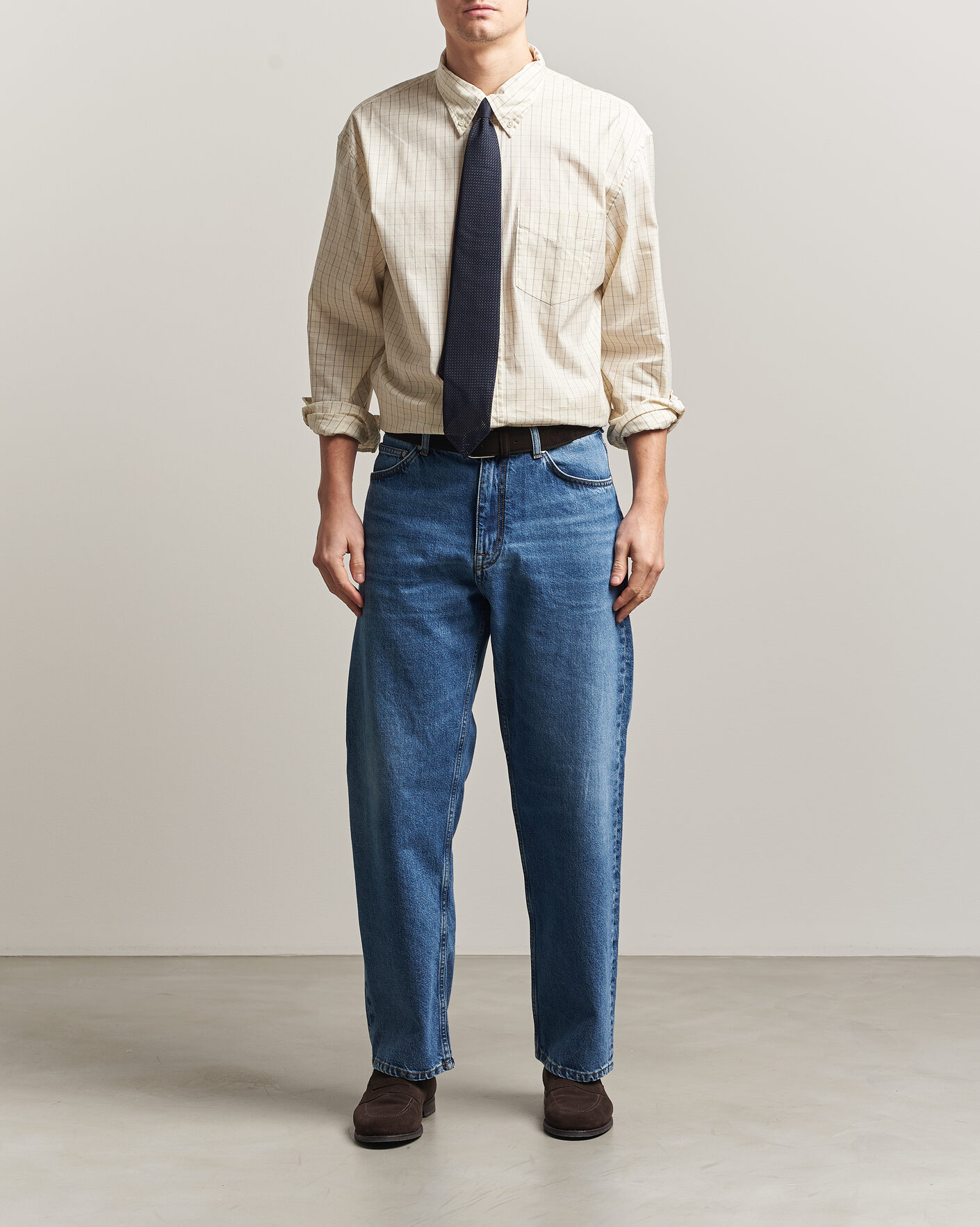 Mies | Kauluspaidat | Gant | Relaxed Fit Dreamy Oxford Checked Shirt Creamed White