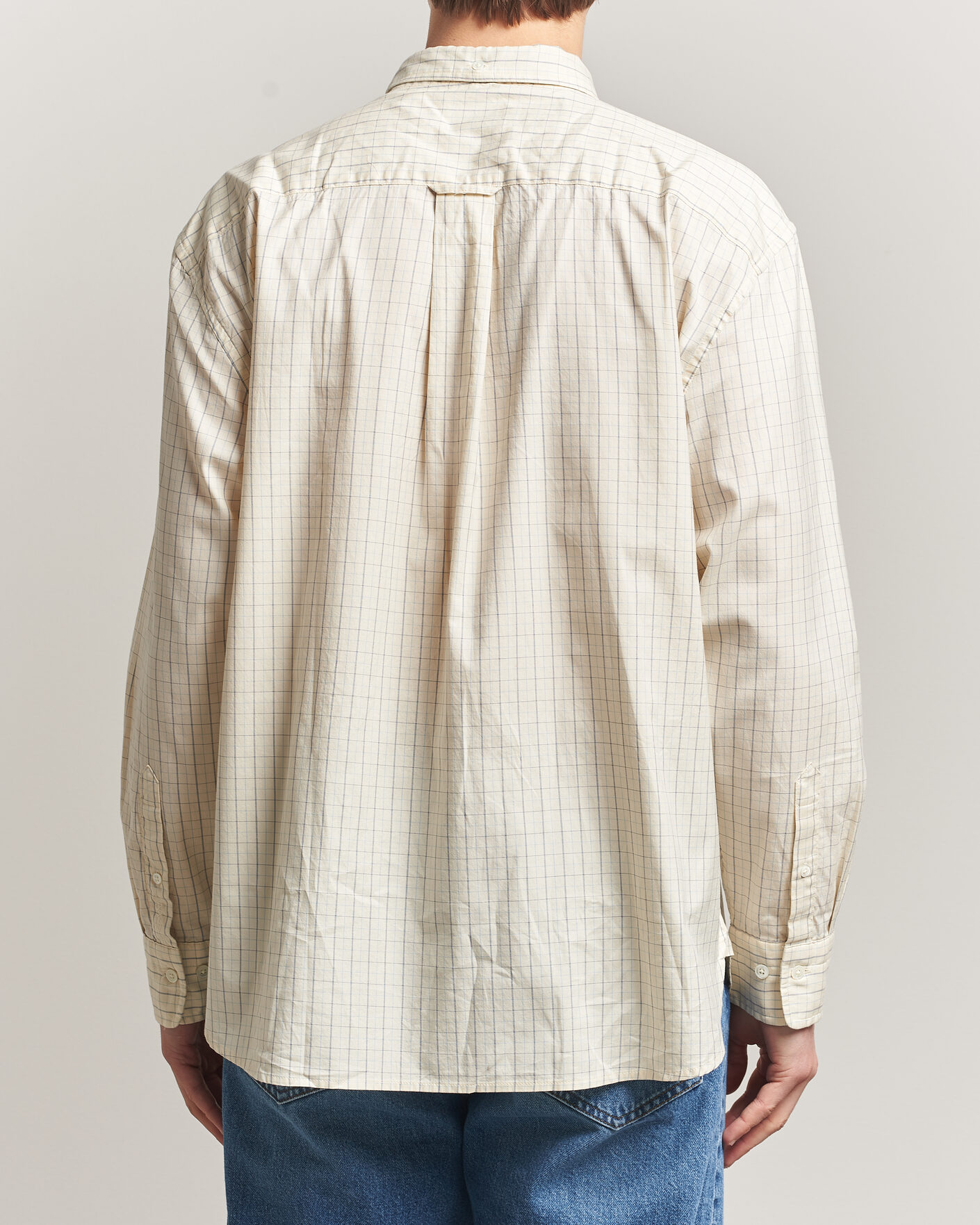Mies | Kauluspaidat | GANT | Relaxed Fit Dreamy Oxford Checked Shirt Creamed White