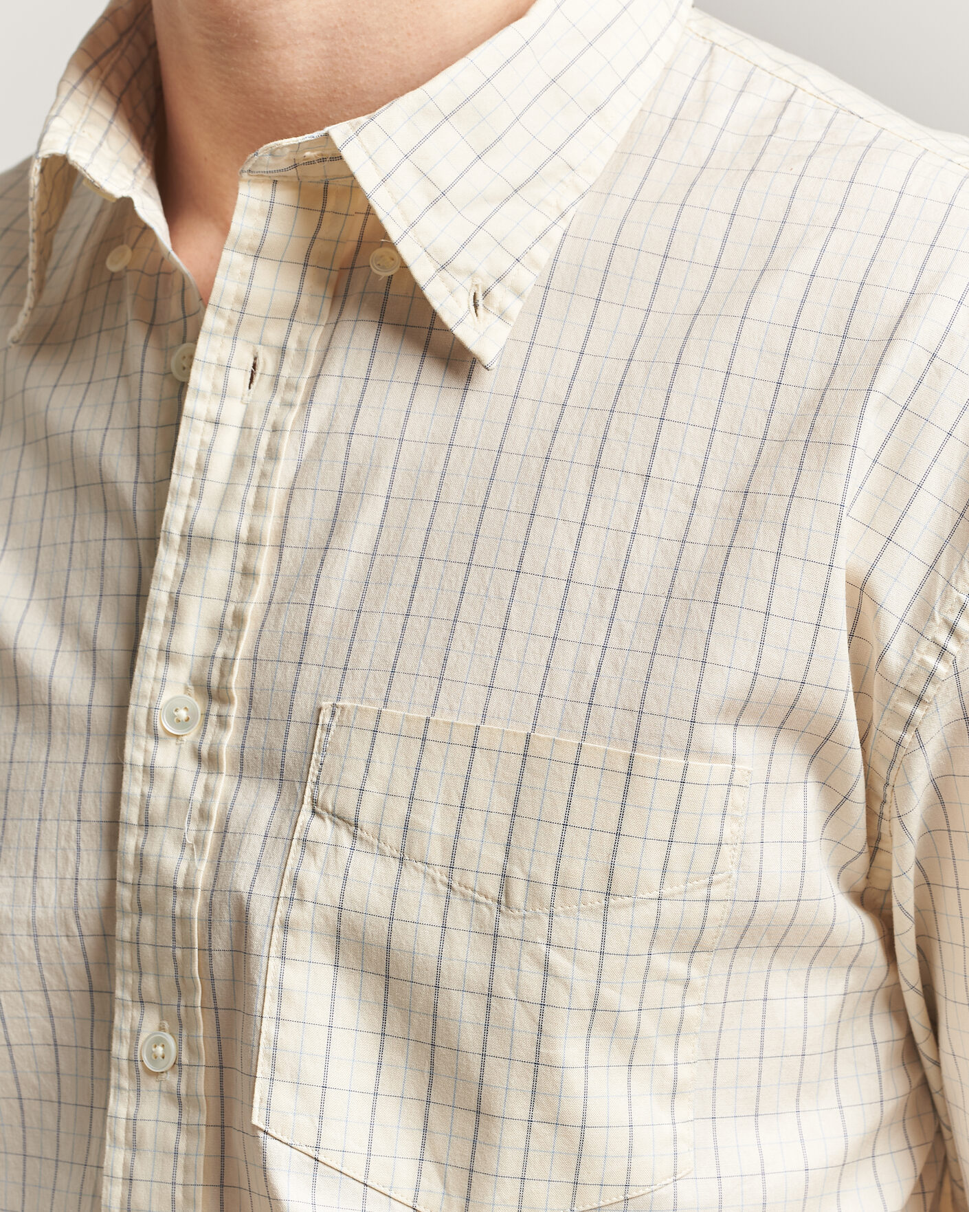 Mies | Kauluspaidat | GANT | Relaxed Fit Dreamy Oxford Checked Shirt Creamed White