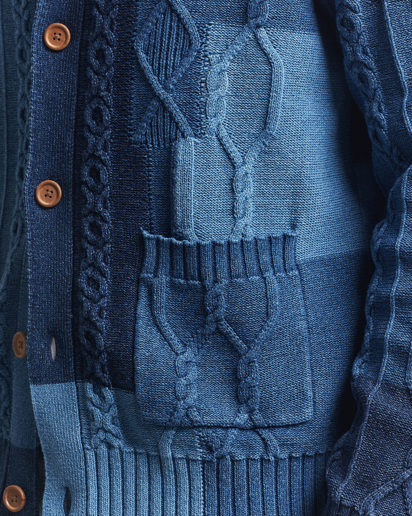 Mies | Puserot | Gant | Indigo Cotton Cable Cardigan Rich Navy