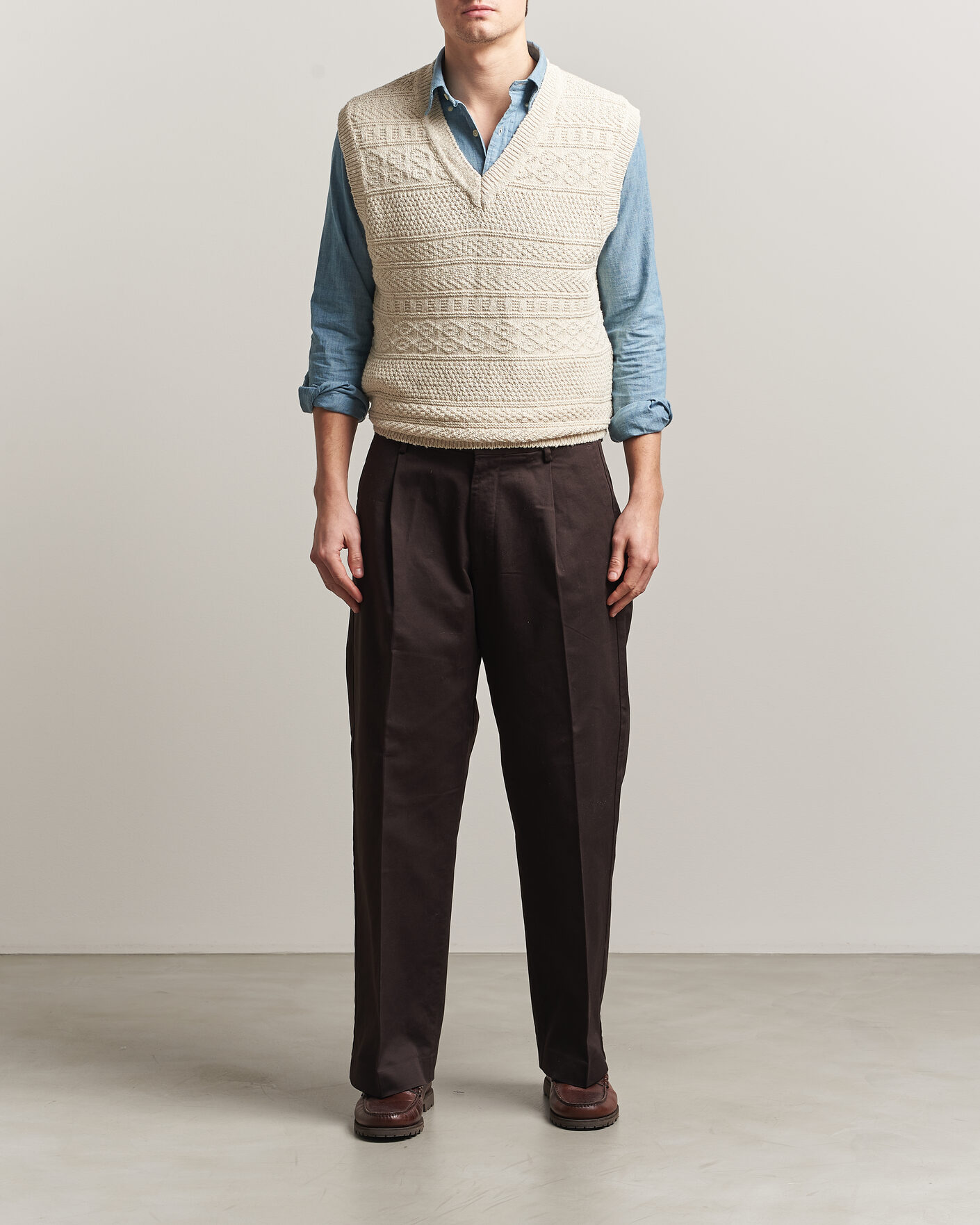 Mies | Puserot | GANT | Cotton/Linen Textured Vest Creamed White
