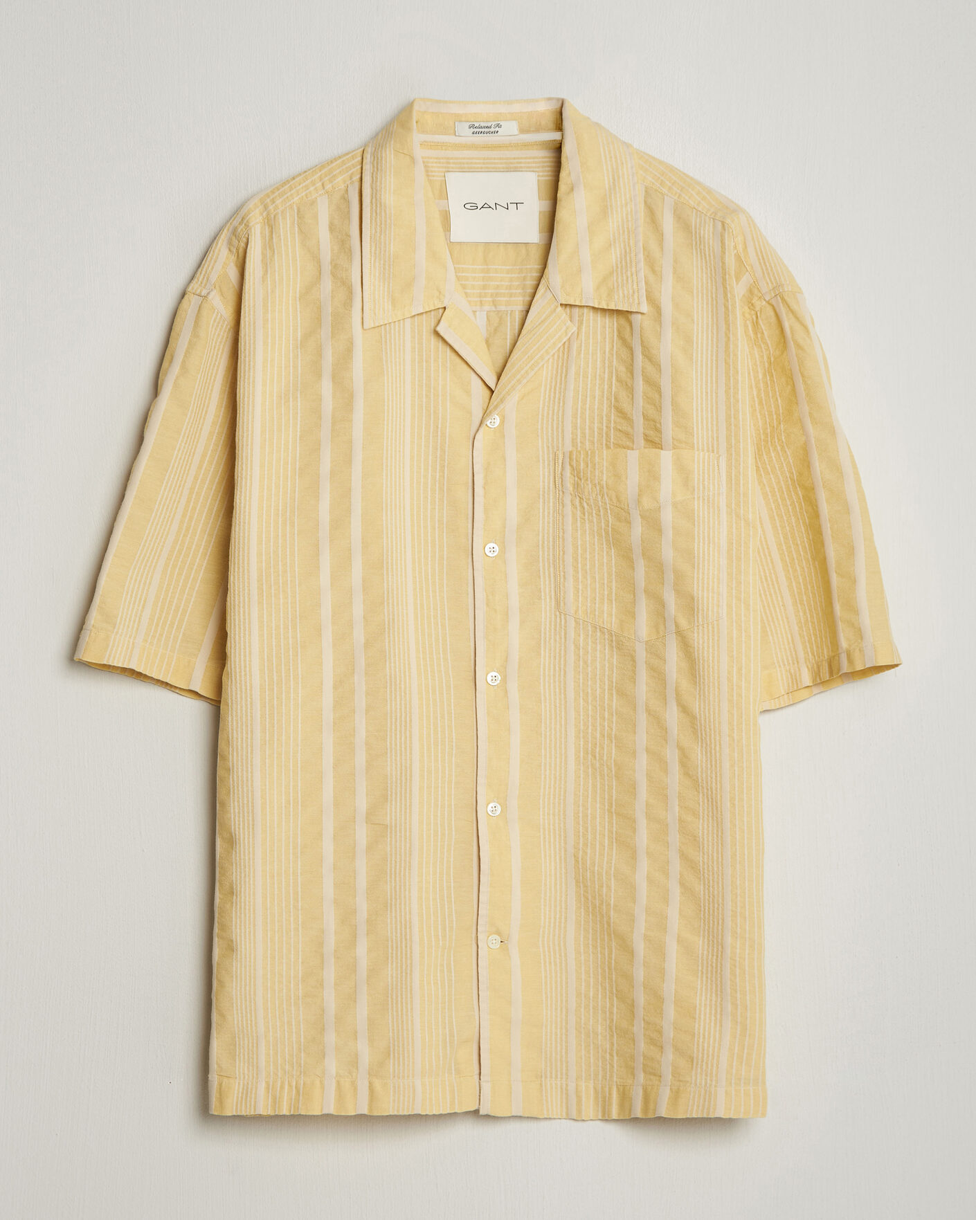 Mies | Kauluspaidat | Gant | Relaxed Fit Seersucker Camp Collar Shirt Light Mustard Yellow